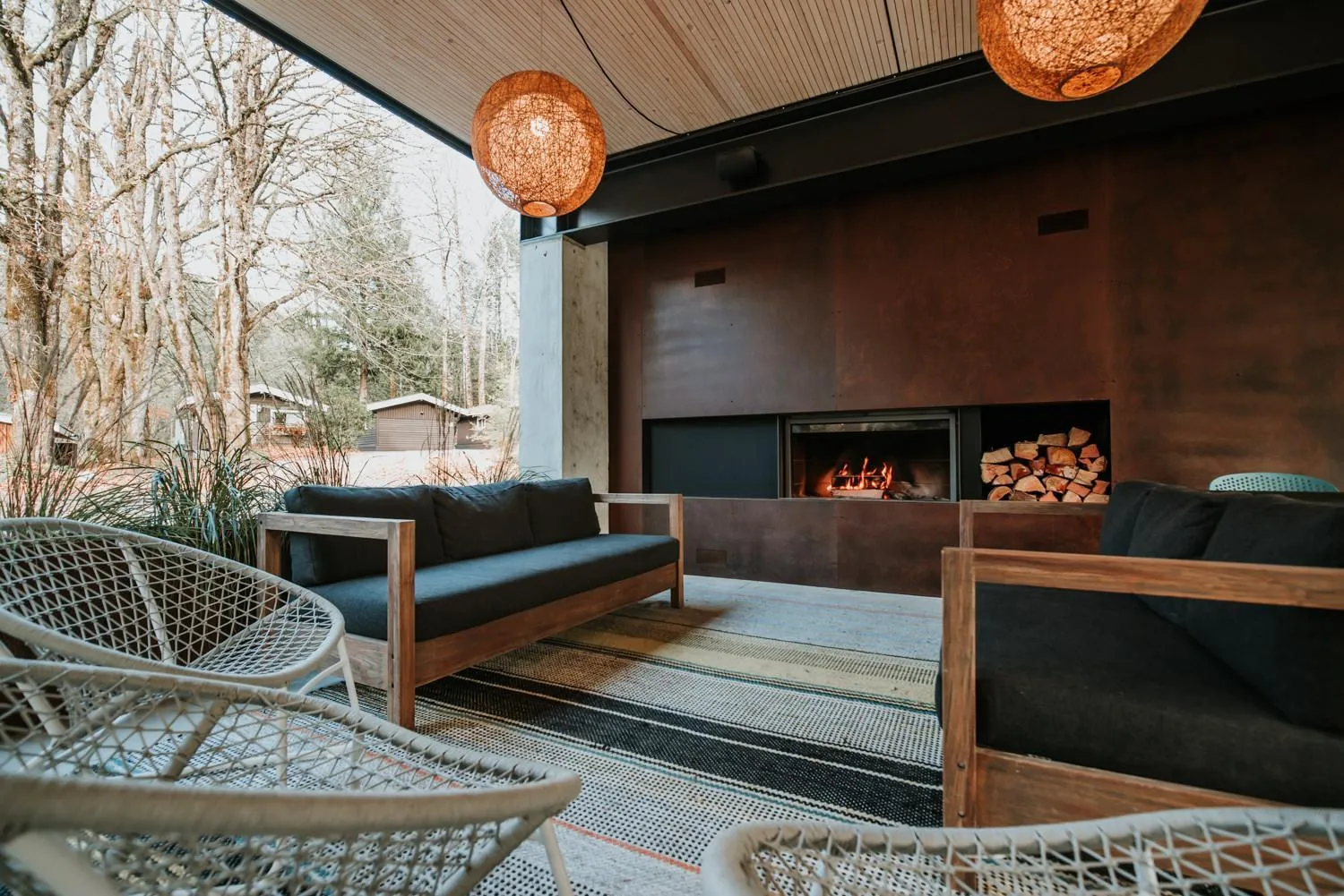 Patio in Sunwolf Riverside Cabins