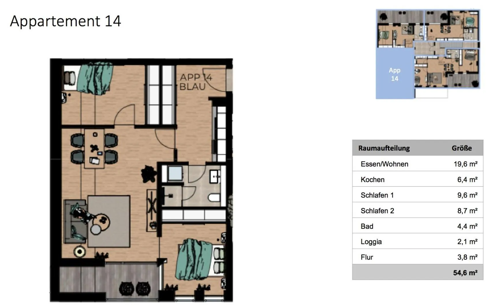 Floor plan in Boardinghome Oldenburg