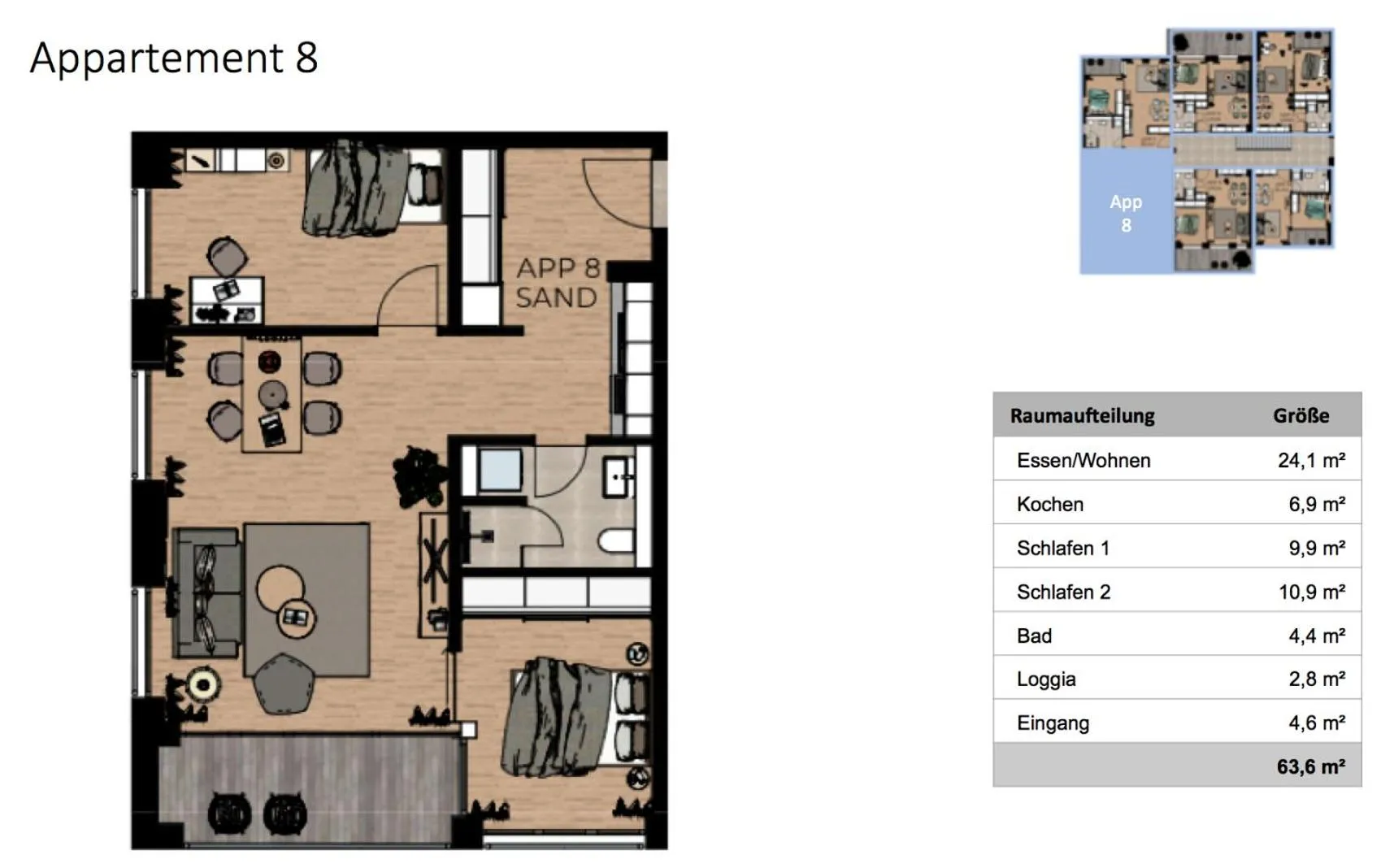 Floor plan in Boardinghome Oldenburg
