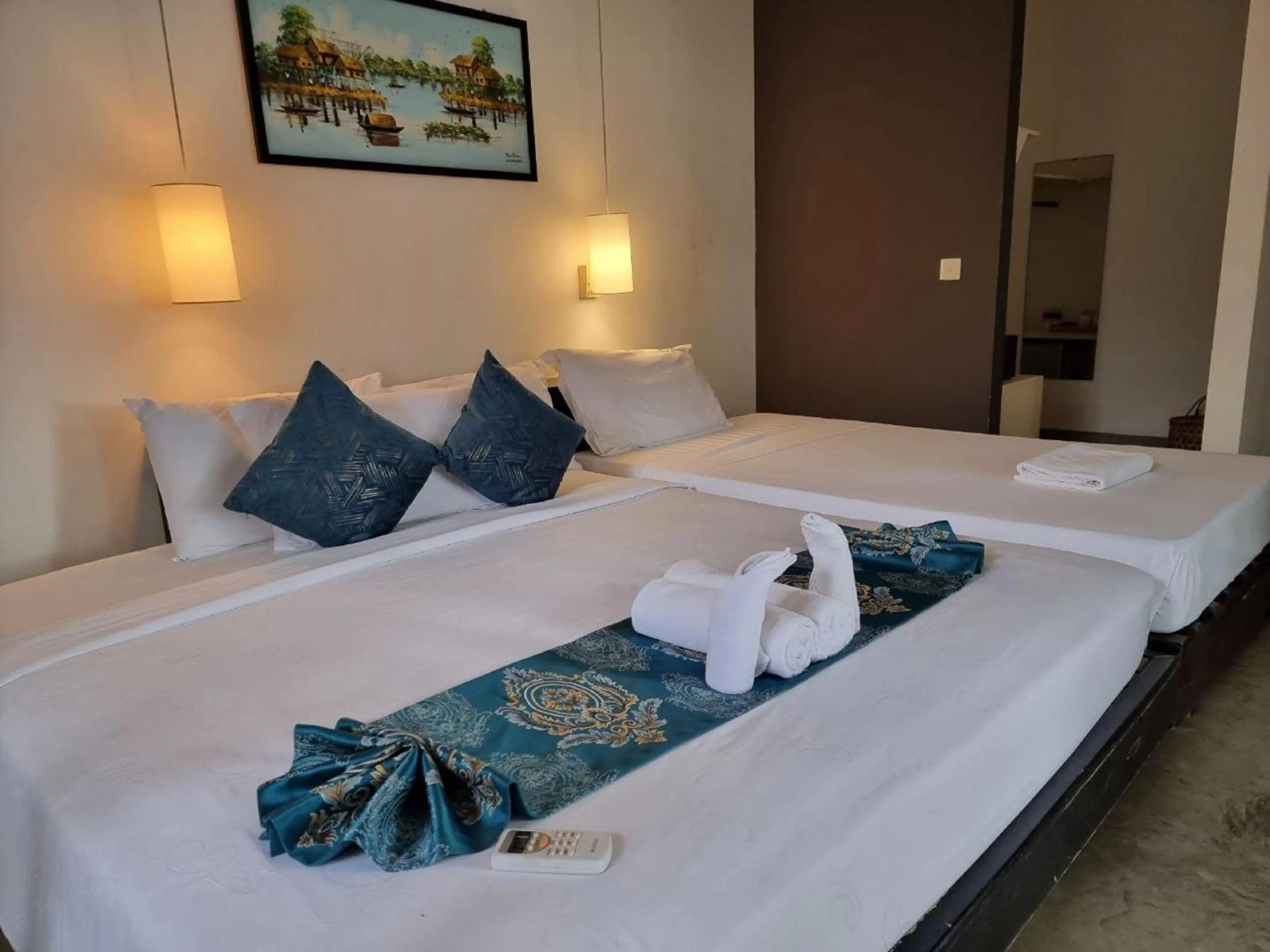 Bed in Mittali Beach Hotel