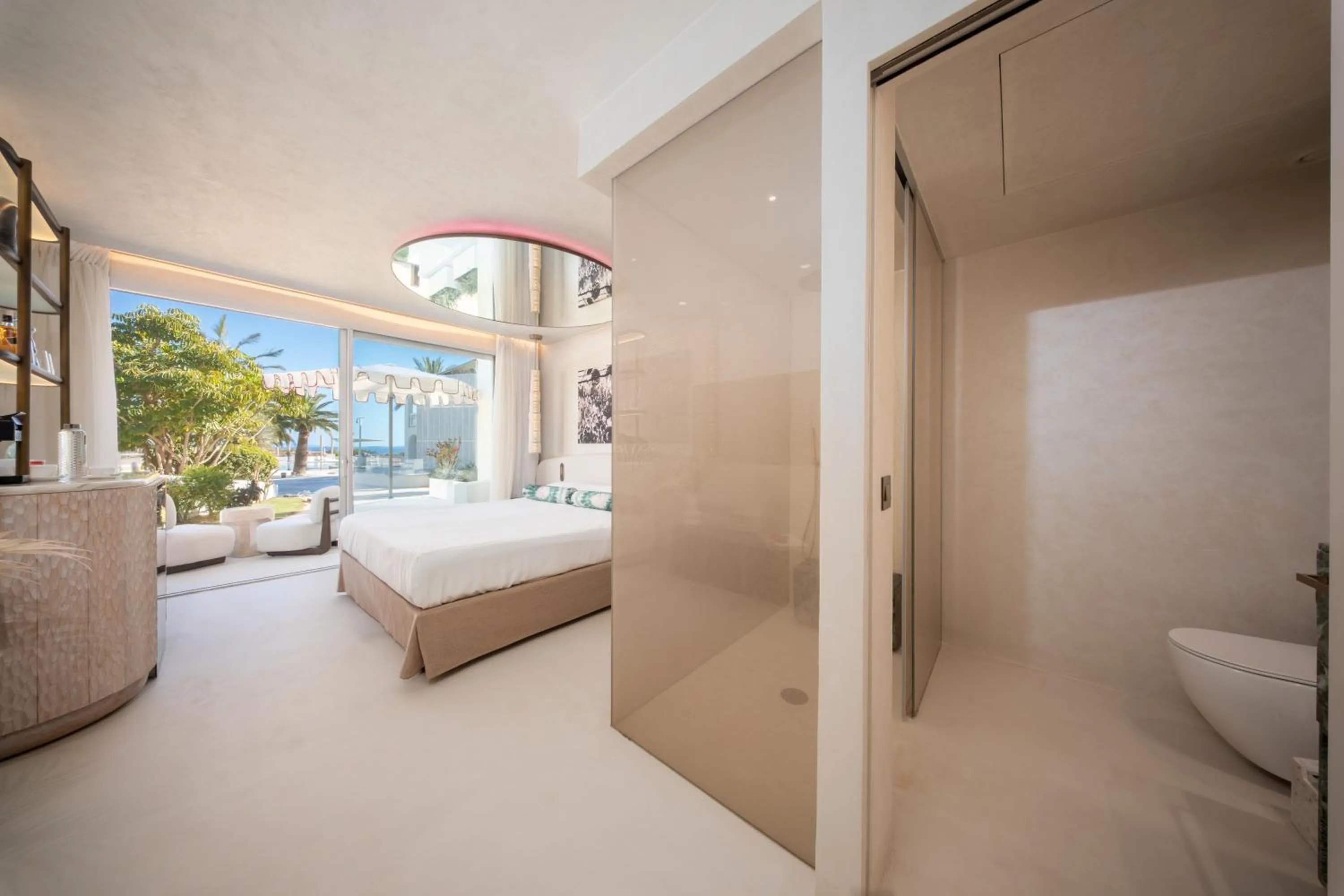 View (from property/room), Bed in Destino Five Ibiza - 5-Star Grand Luxe Resort