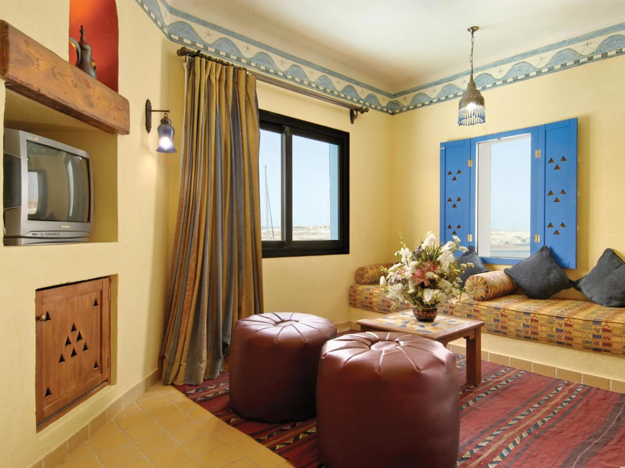 Living room in Marina Lodge at Port Ghalib