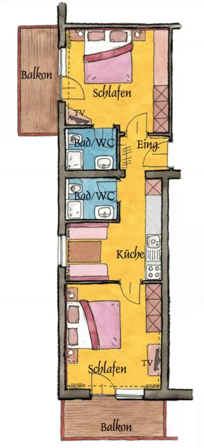 Floor plan in Hotel Universo