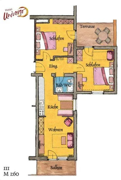 Floor plan in Hotel Universo