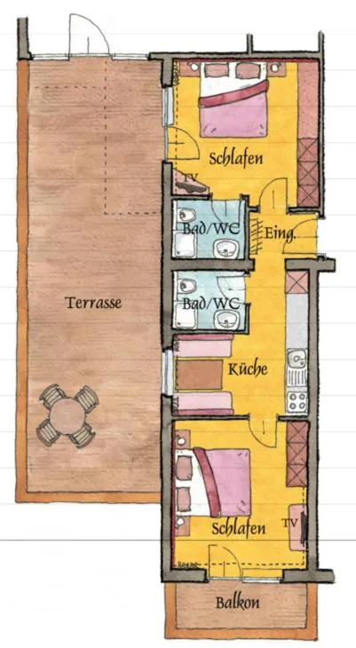 Floor plan in Hotel Universo