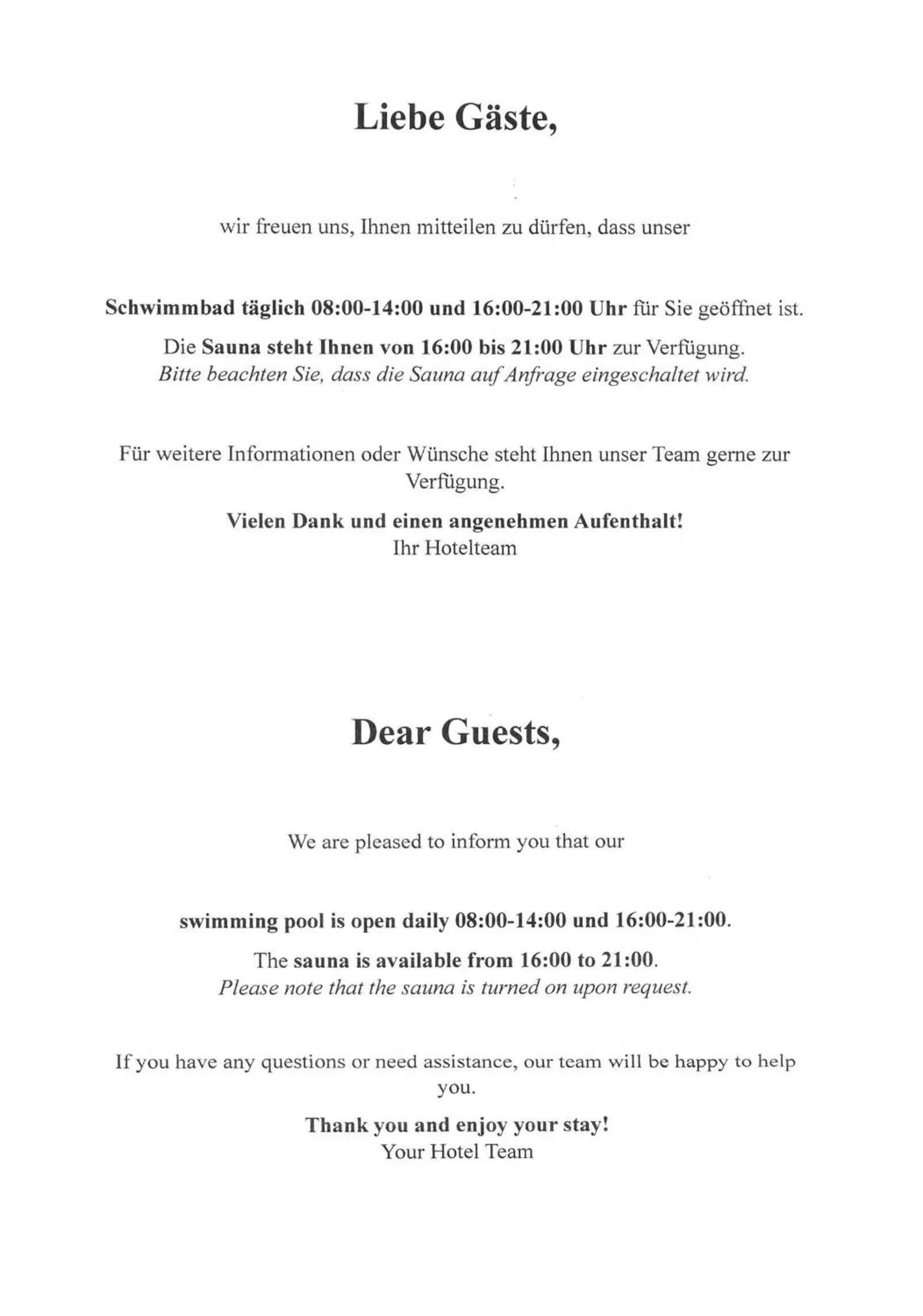 Swimming pool in Alphotel Ettal