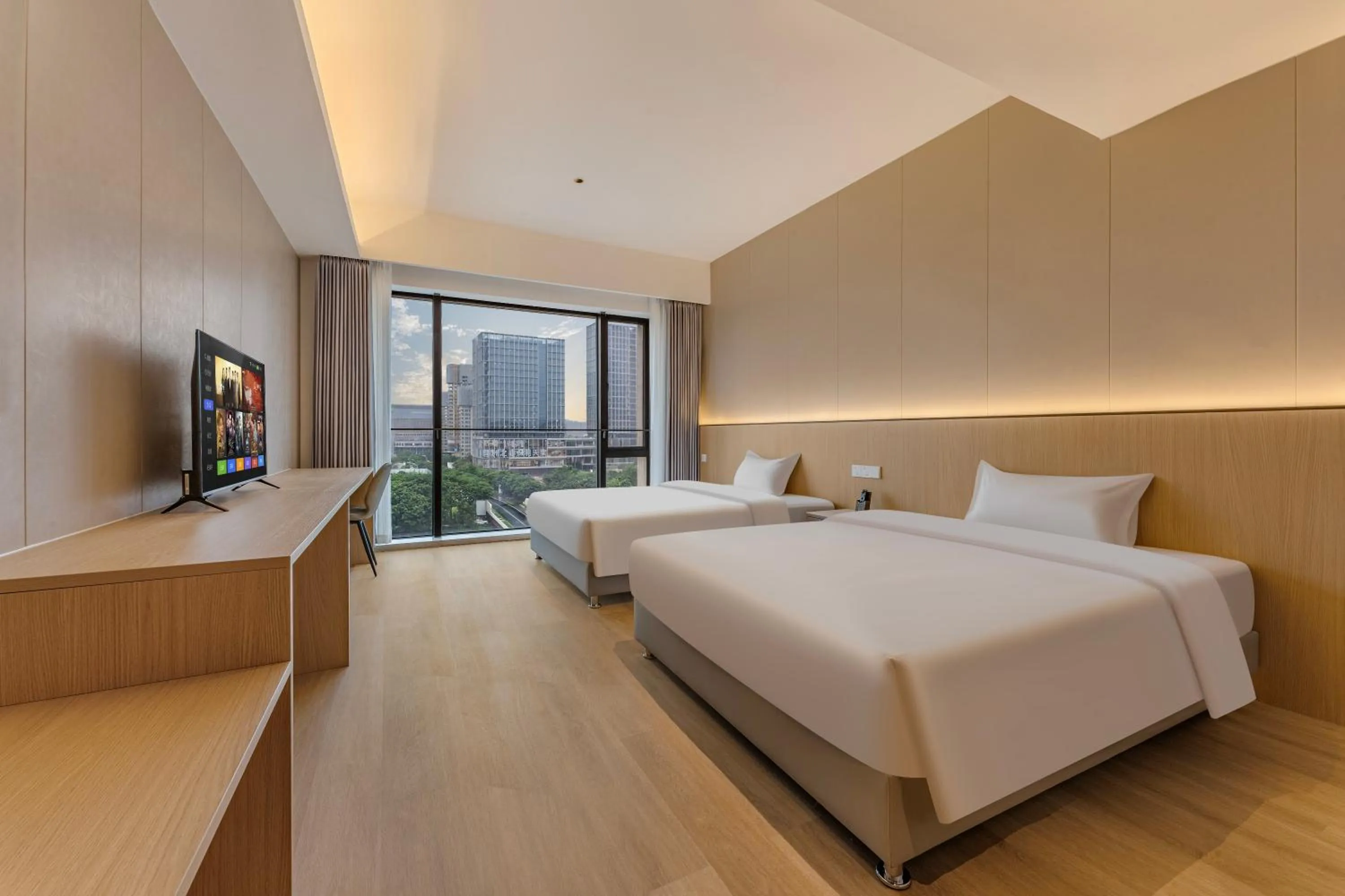 Photo of the whole room, Bed in HeeFun Apartment GZ -Poly World Trading Center-walking distance to Canton Fair