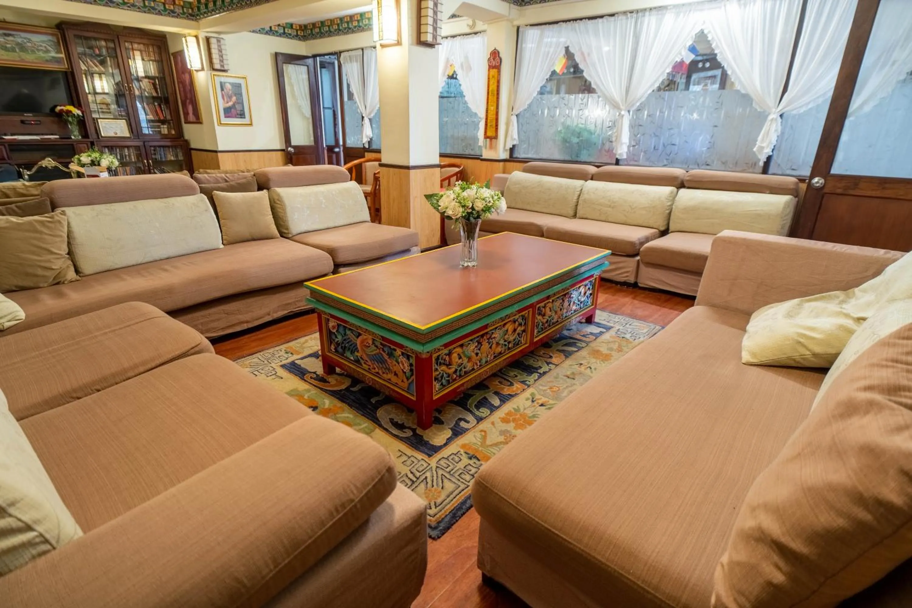 Seating area in Little Tibet Resort Mall Road