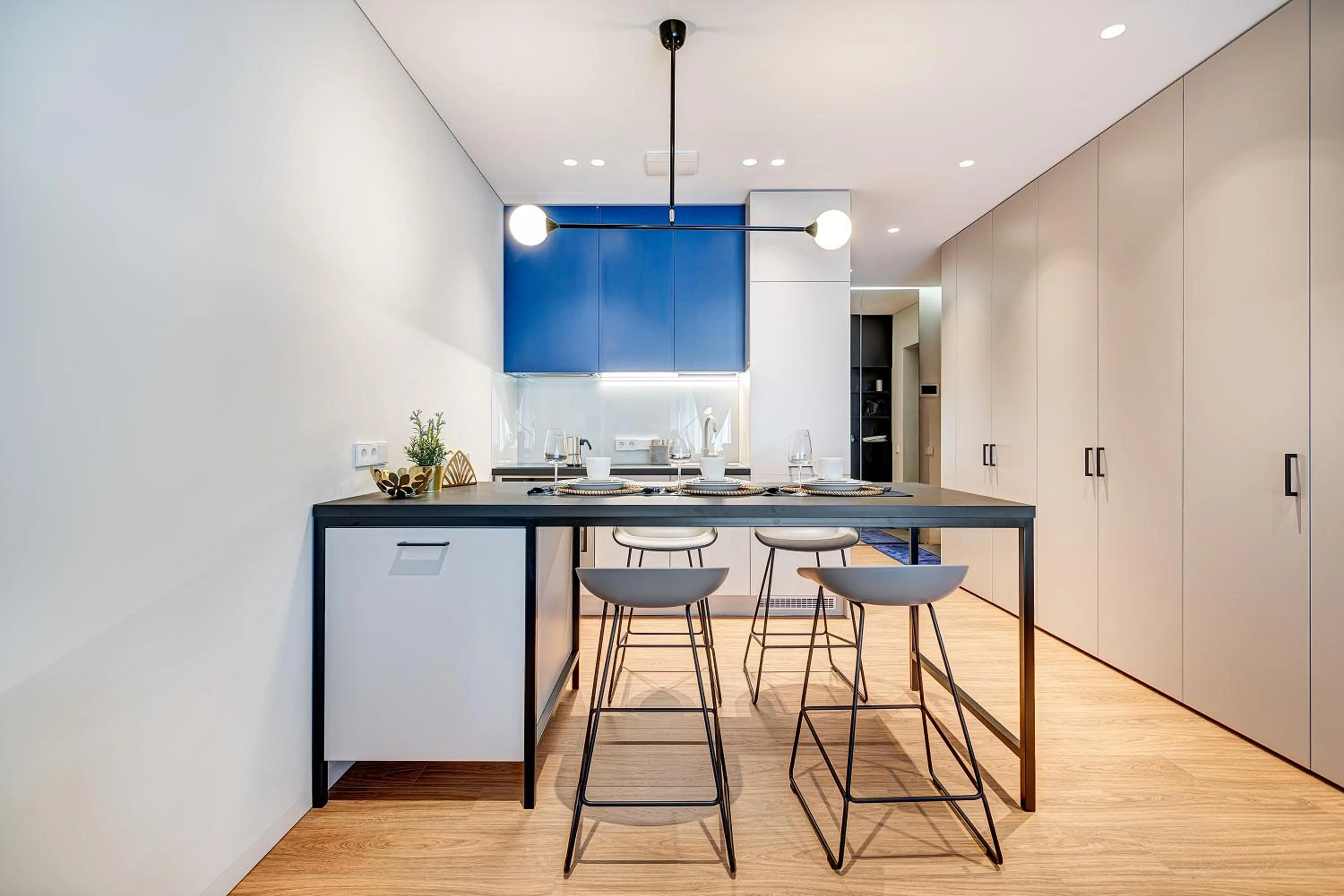 Kitchen or kitchenette in HaPPy Inn GOLD Studio, self check-in, Parking in the underground garage