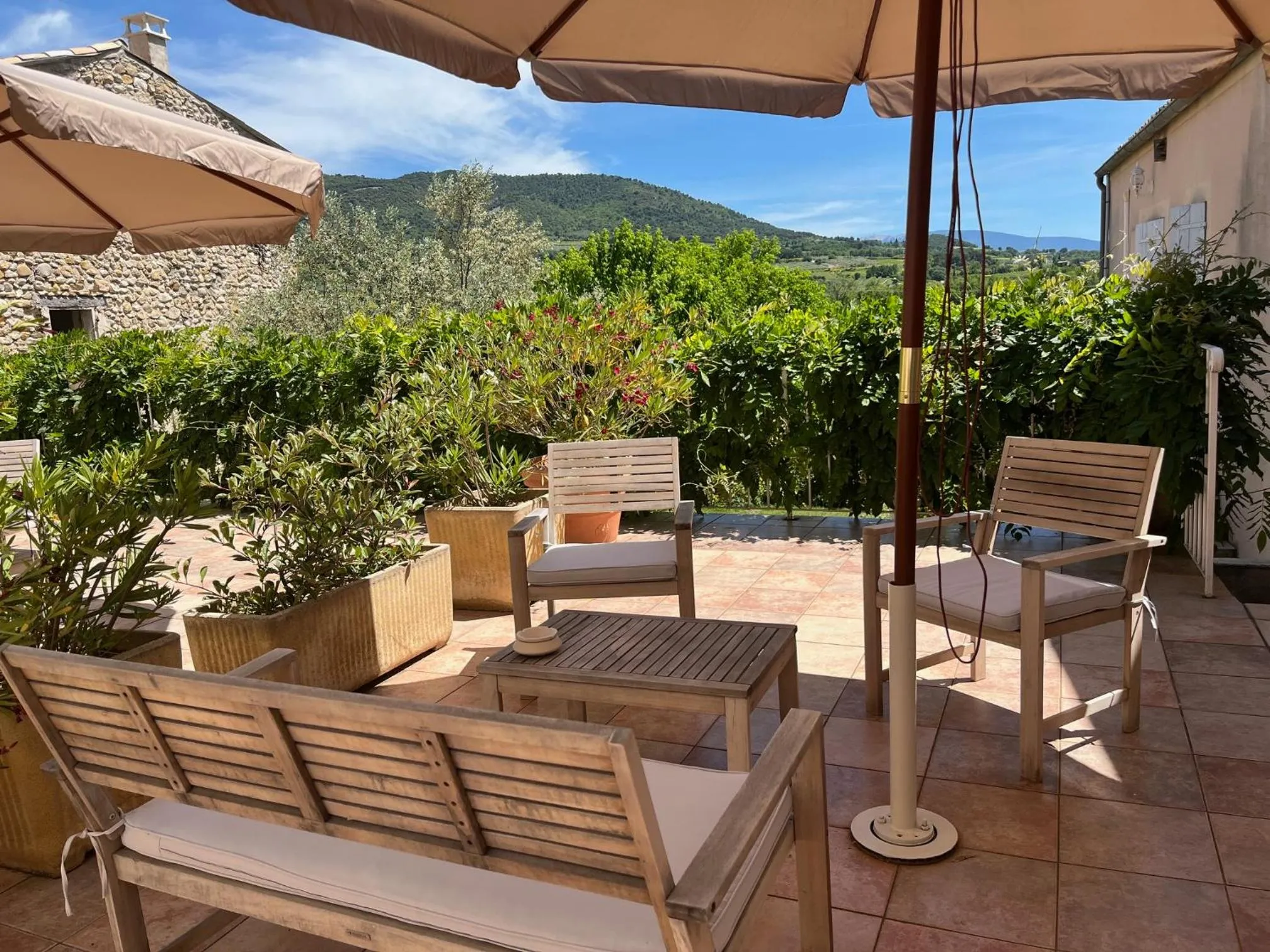Balcony/Terrace in Logis Hôtel La Bastide des Monges