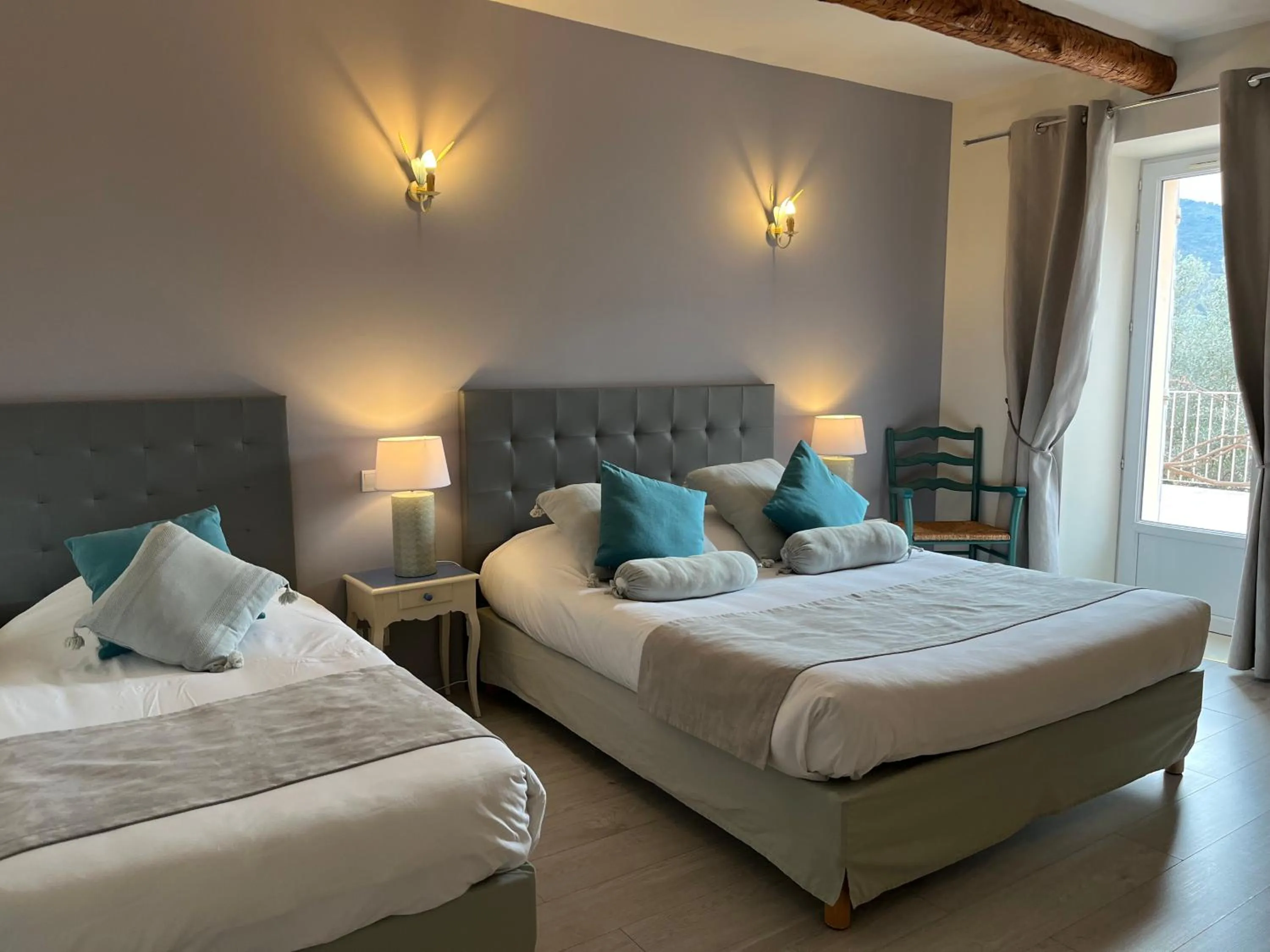 Bedroom, Bed in Logis Hôtel La Bastide des Monges