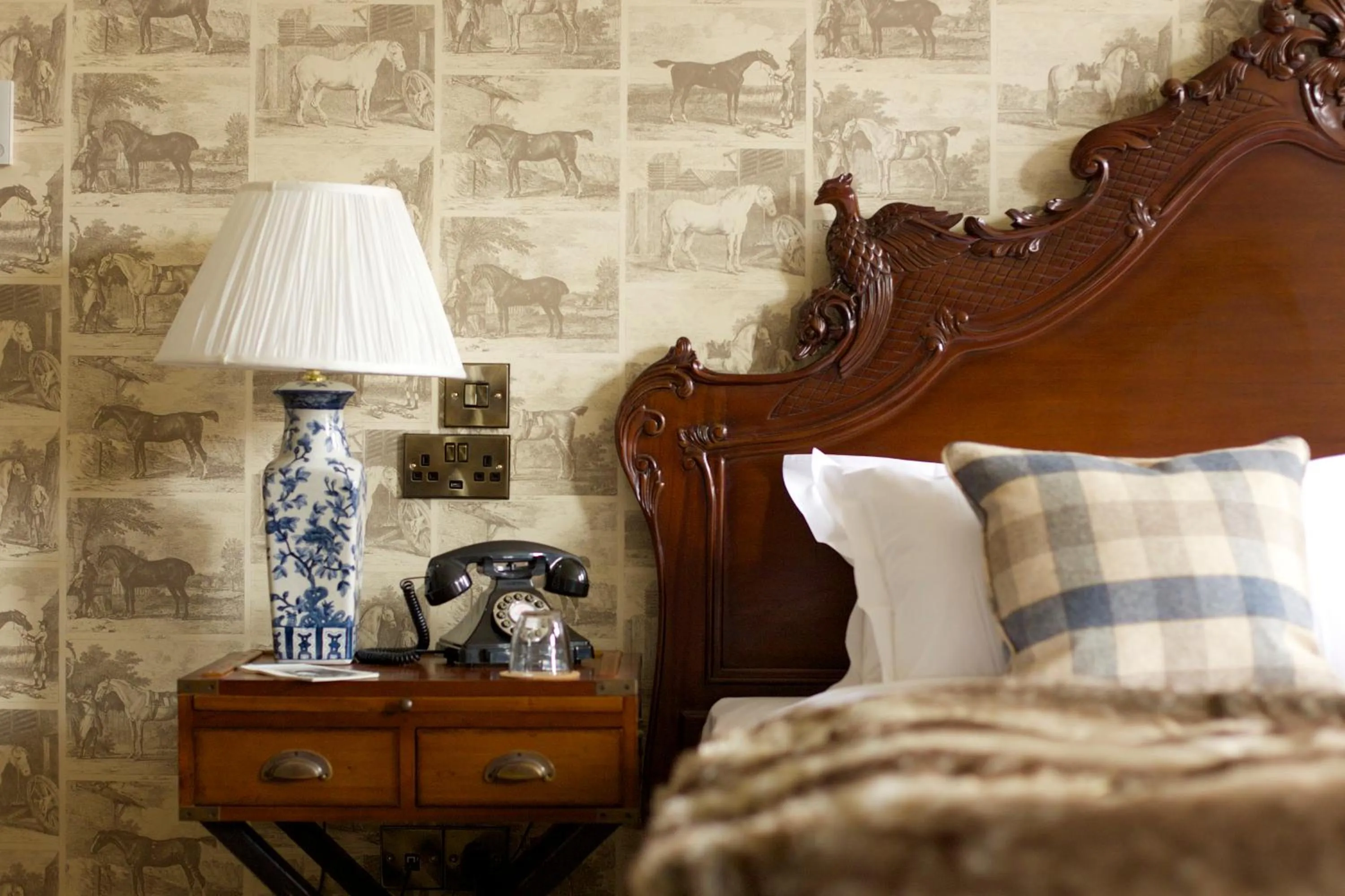 Decorative detail, Bed in The Crown Hotel