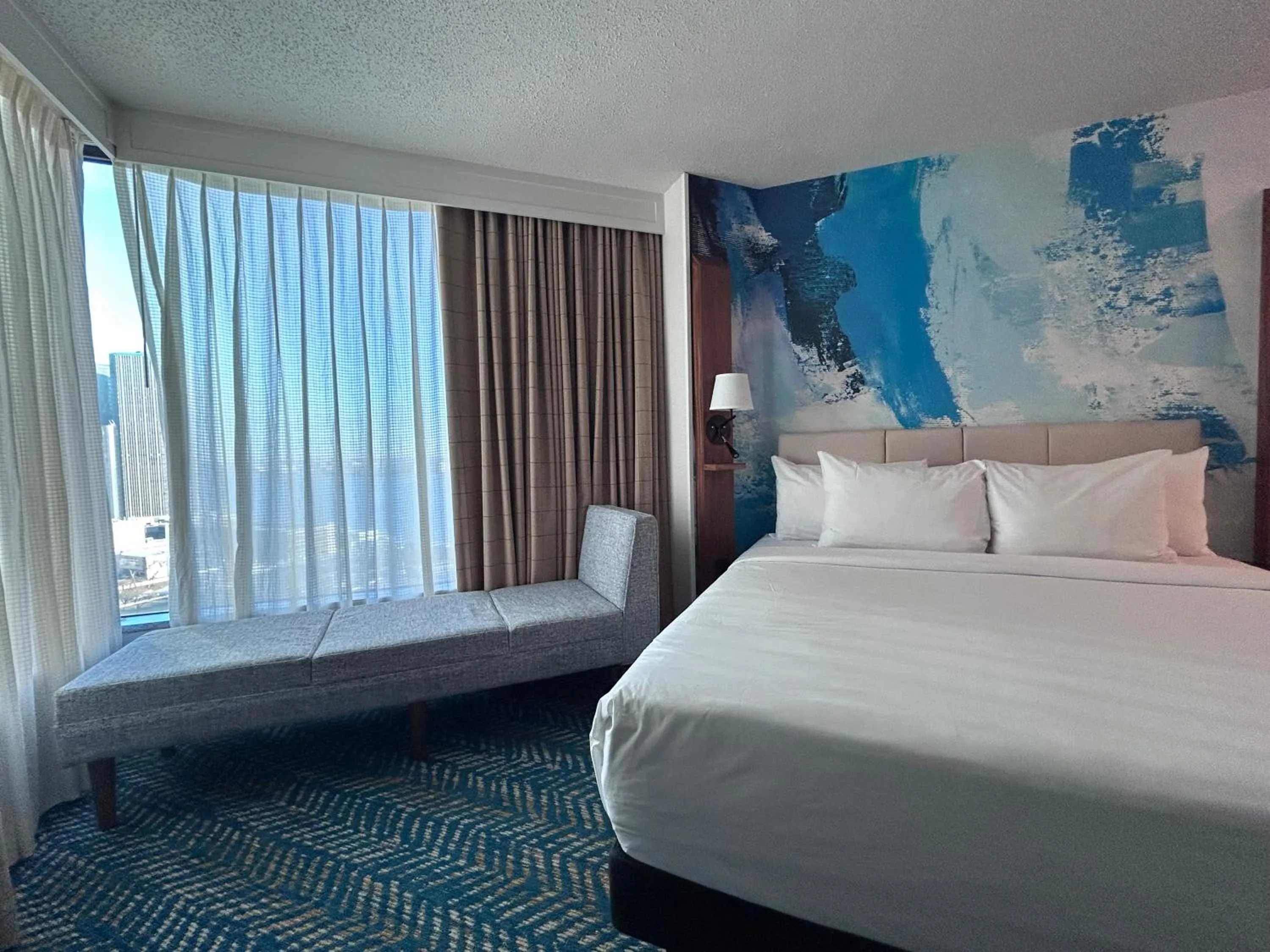 Bed in Fort Pontchartrain Detroit, a Wyndham Hotel