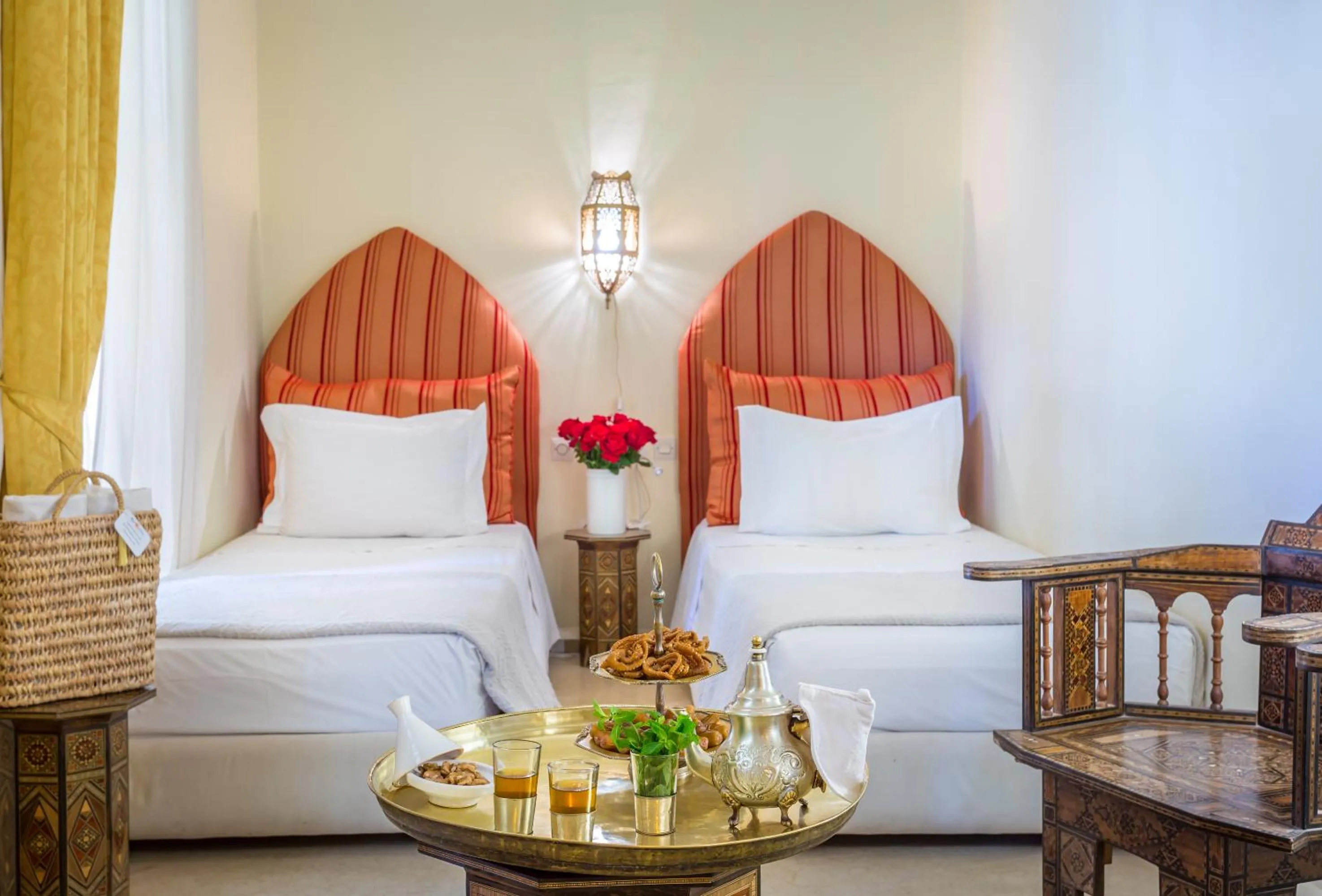 Bed in Riad Azoulay
