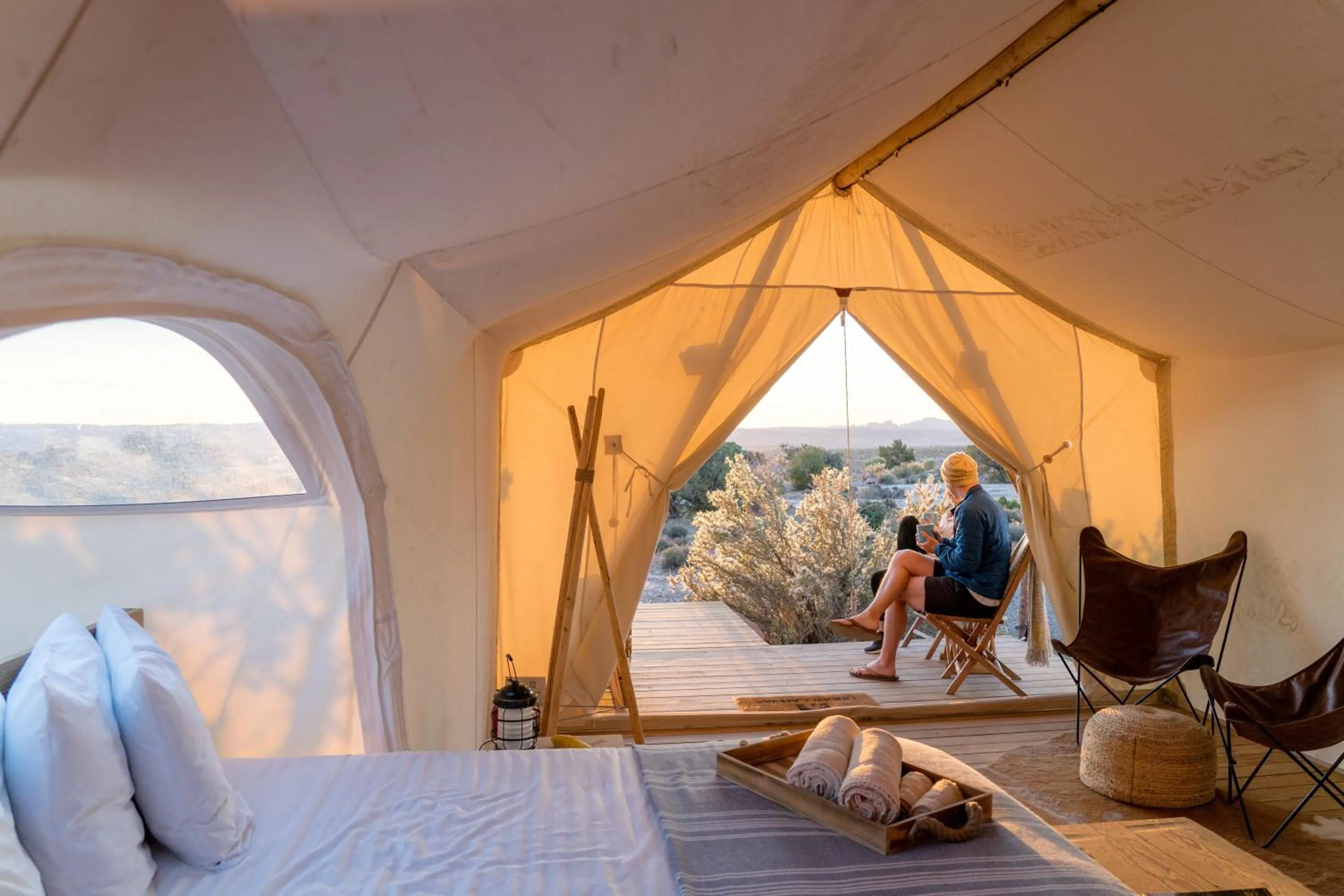 People, Bed in Under Canvas Moab