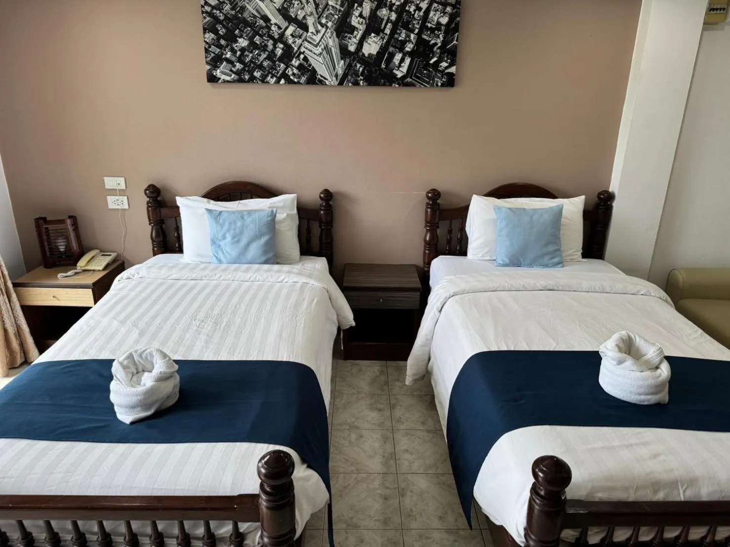 Bed in Blue Garden Resort Pattaya
