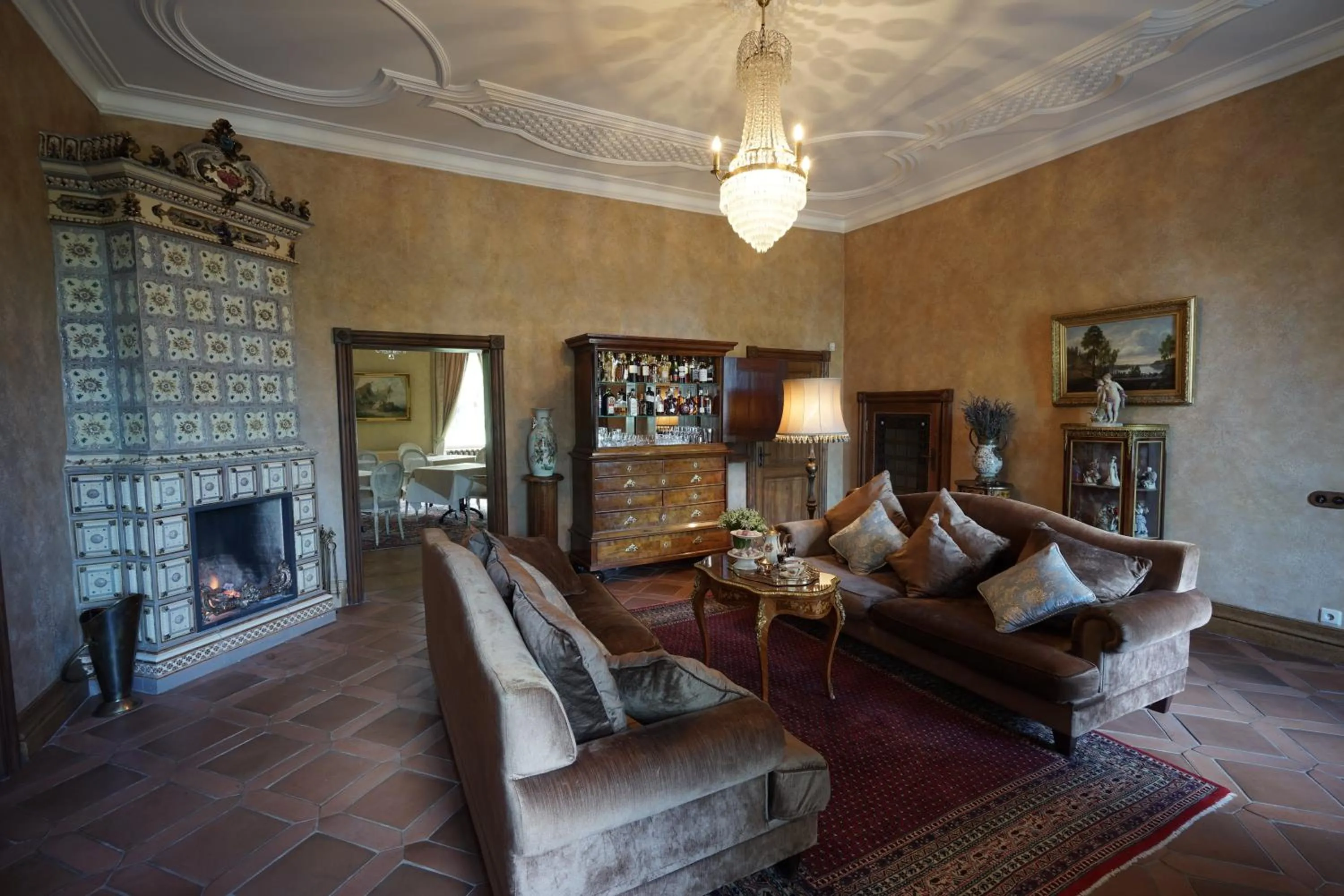 Communal lounge/ TV room in Liepupe Manor