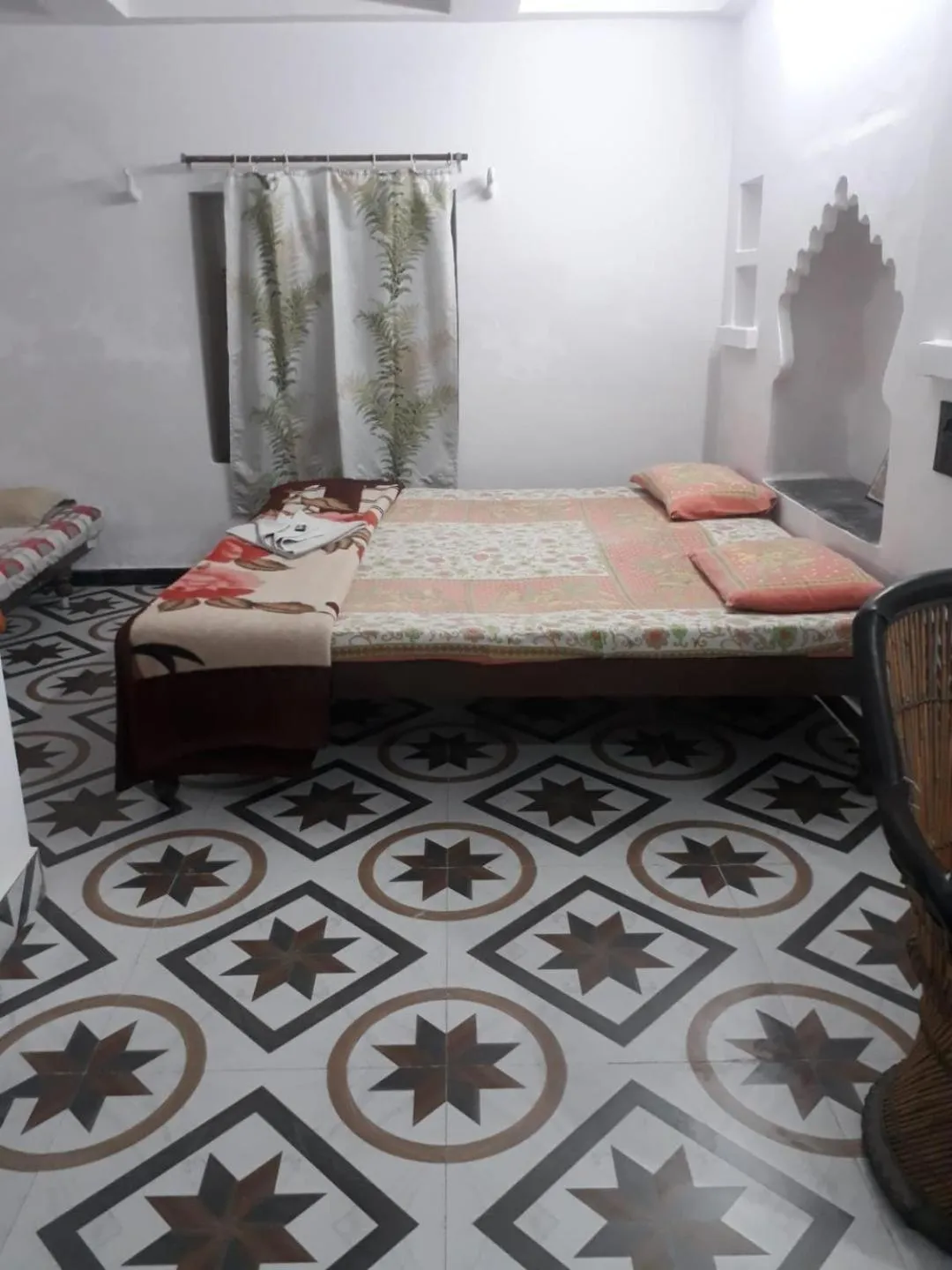 Bedroom, Bed in Jag Niwas Guest House & pure veg restaurant