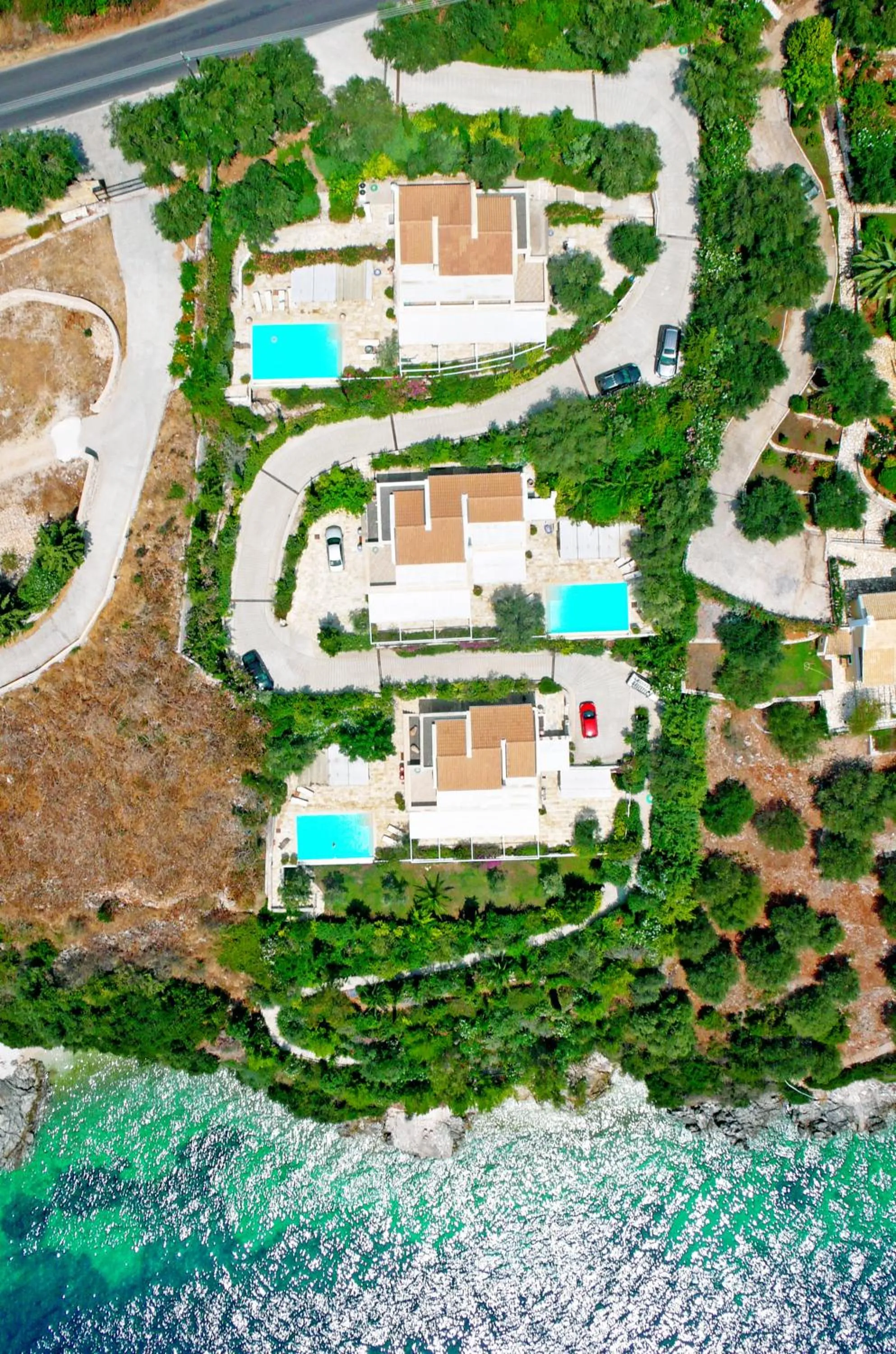 Bird's eye view in Corfu Luxury Villas
