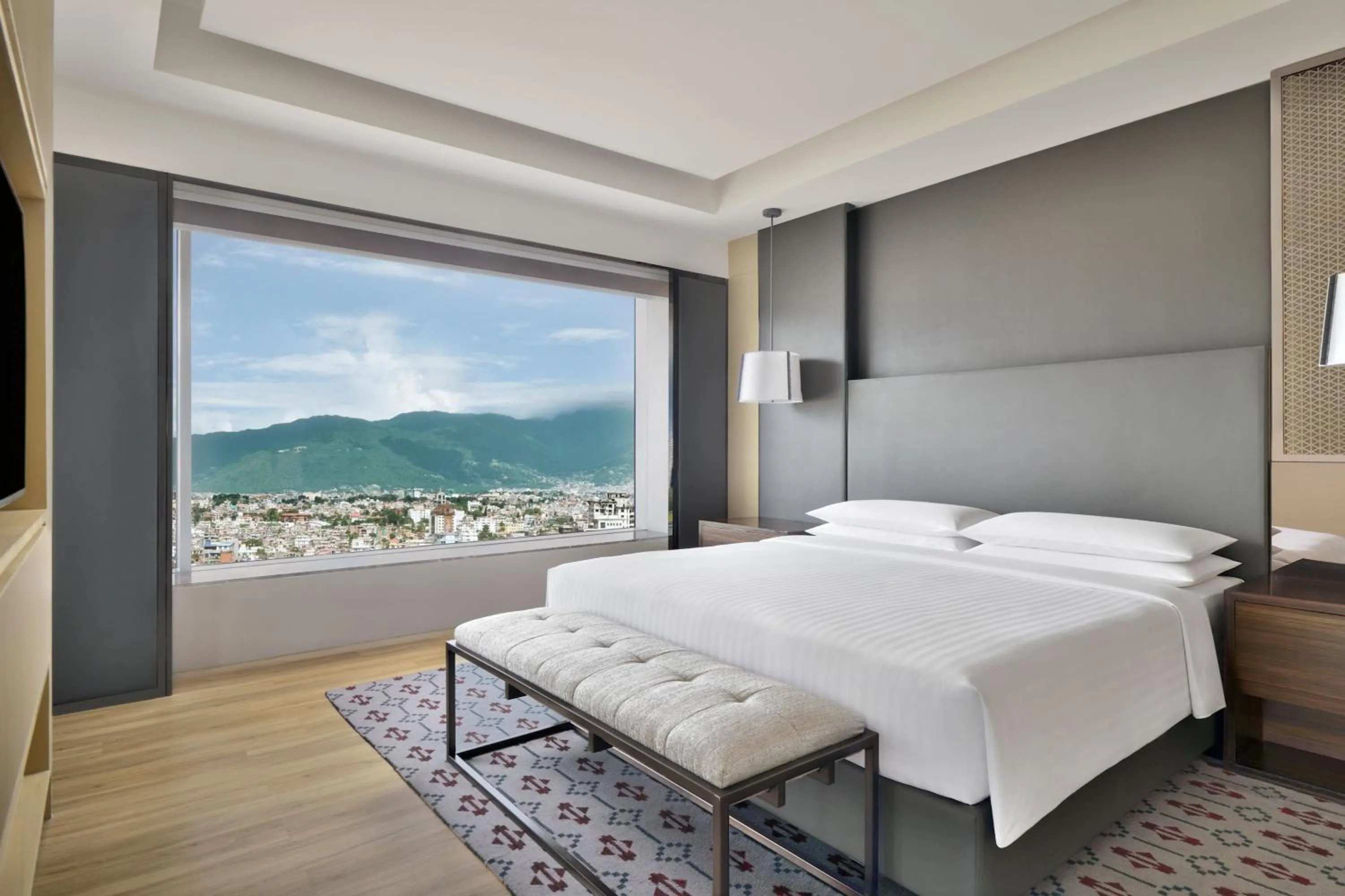 Photo of the whole room, Bed in Kathmandu Marriott Hotel