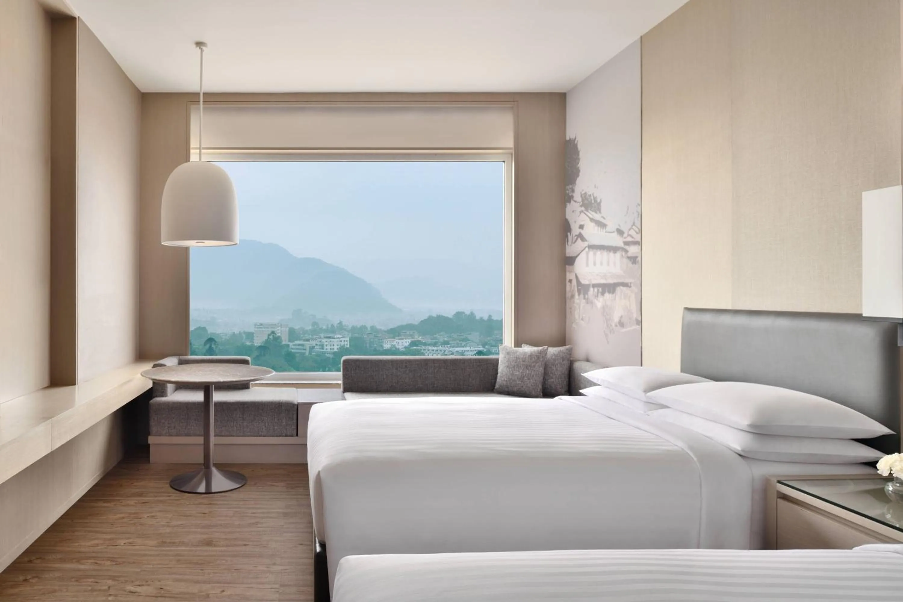 Photo of the whole room, Bed in Kathmandu Marriott Hotel