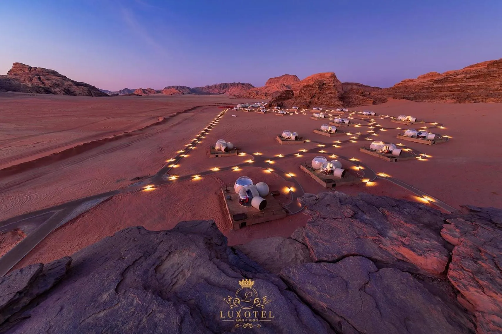 Natural landscape in Wadi Rum Bubble Luxotel