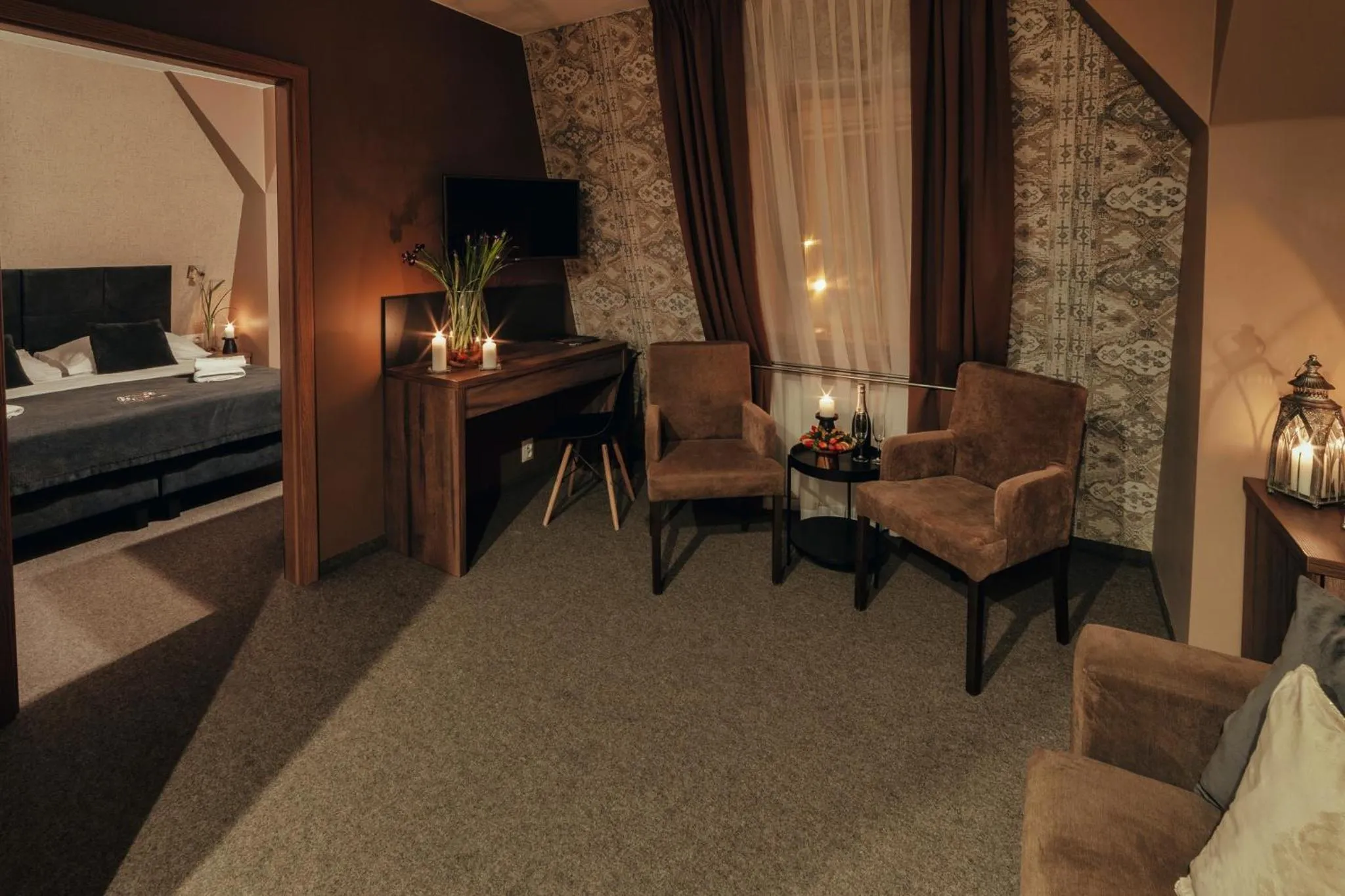 Bed in Srebrny Bucznik Wellness & Restaurant