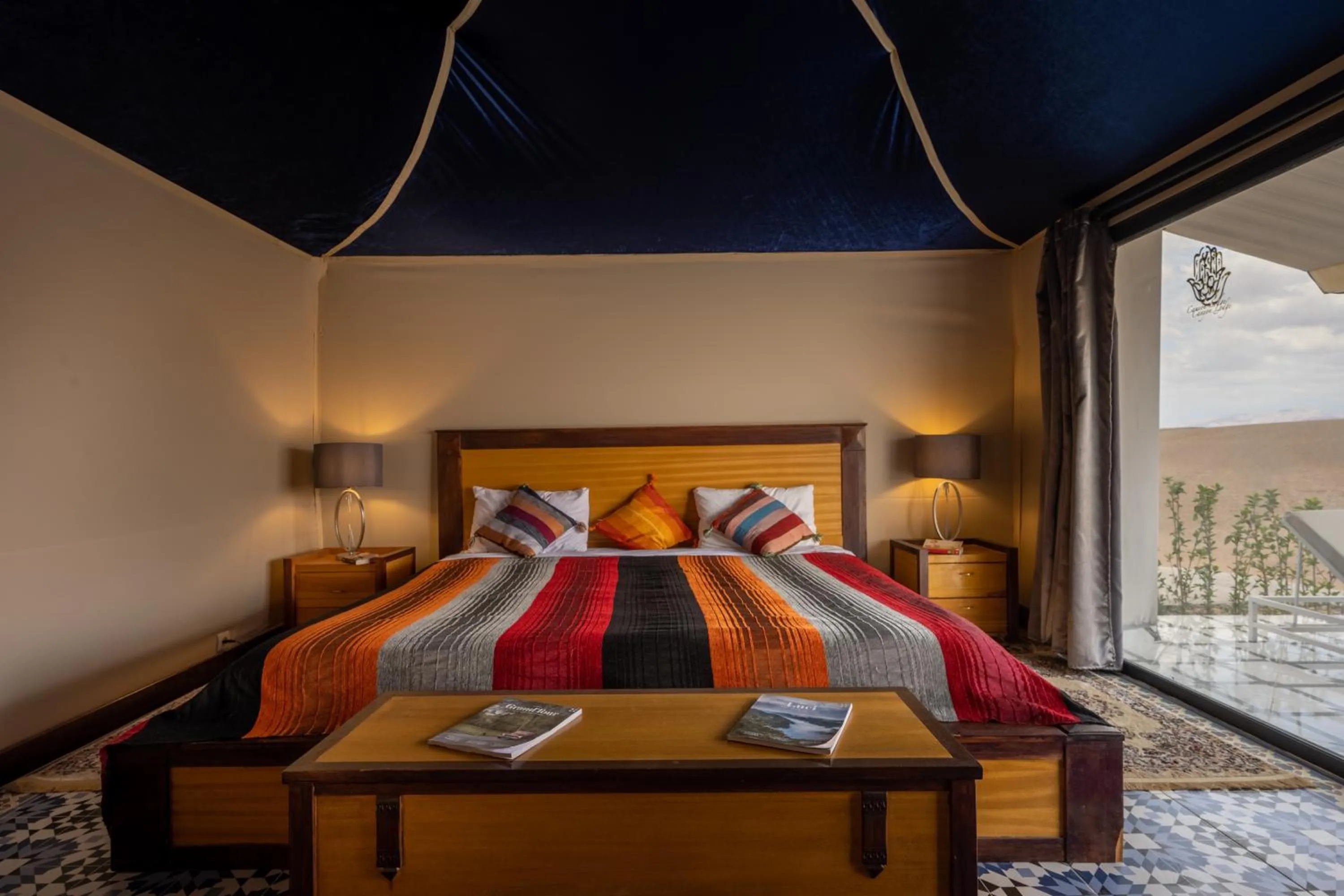 Bed in Canyon Lodge Désert Agafay