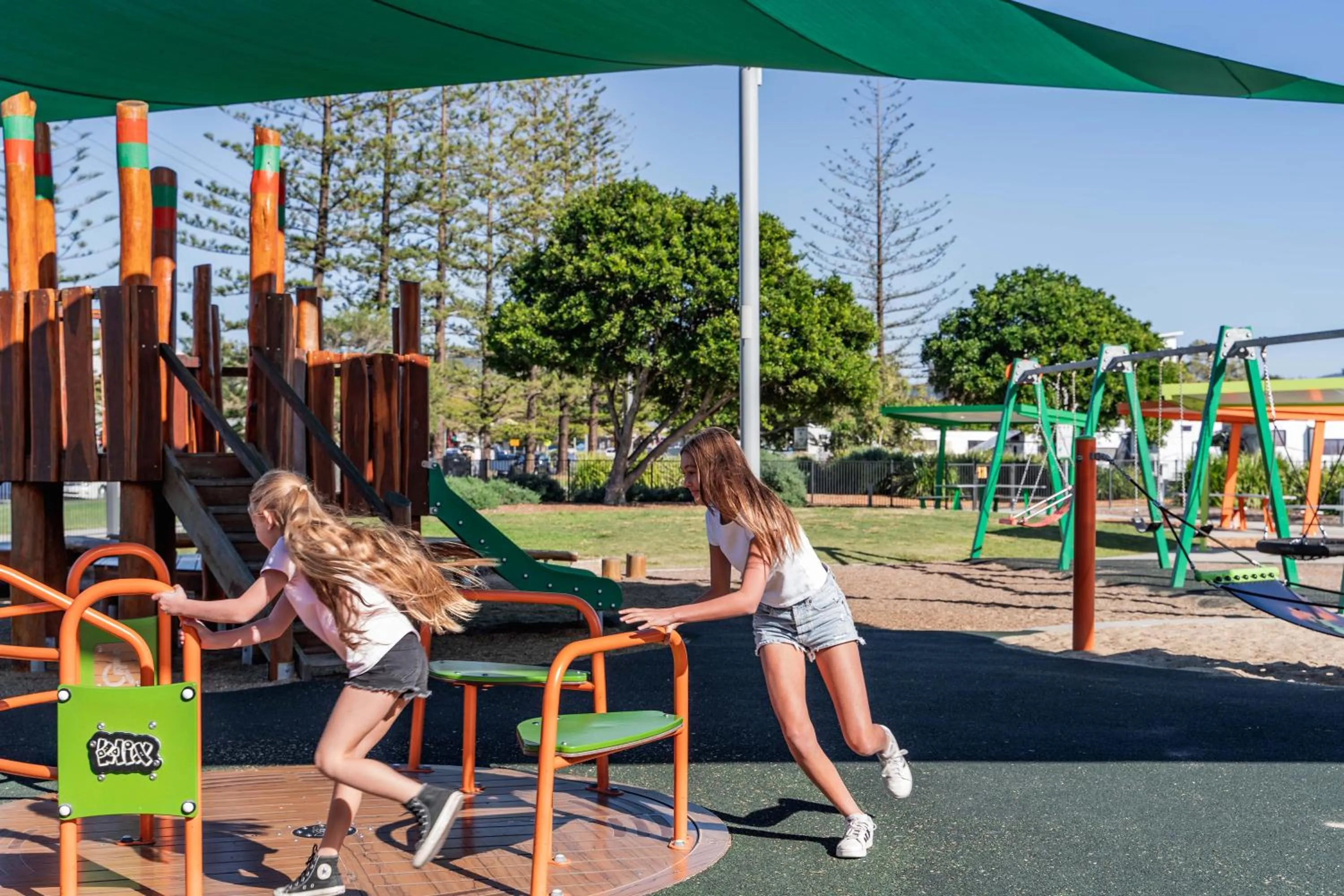 Children play ground in Woolgoolga Beach Holiday Park