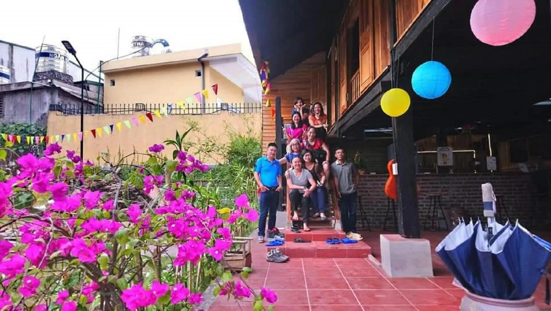 People in Golden Jungle House