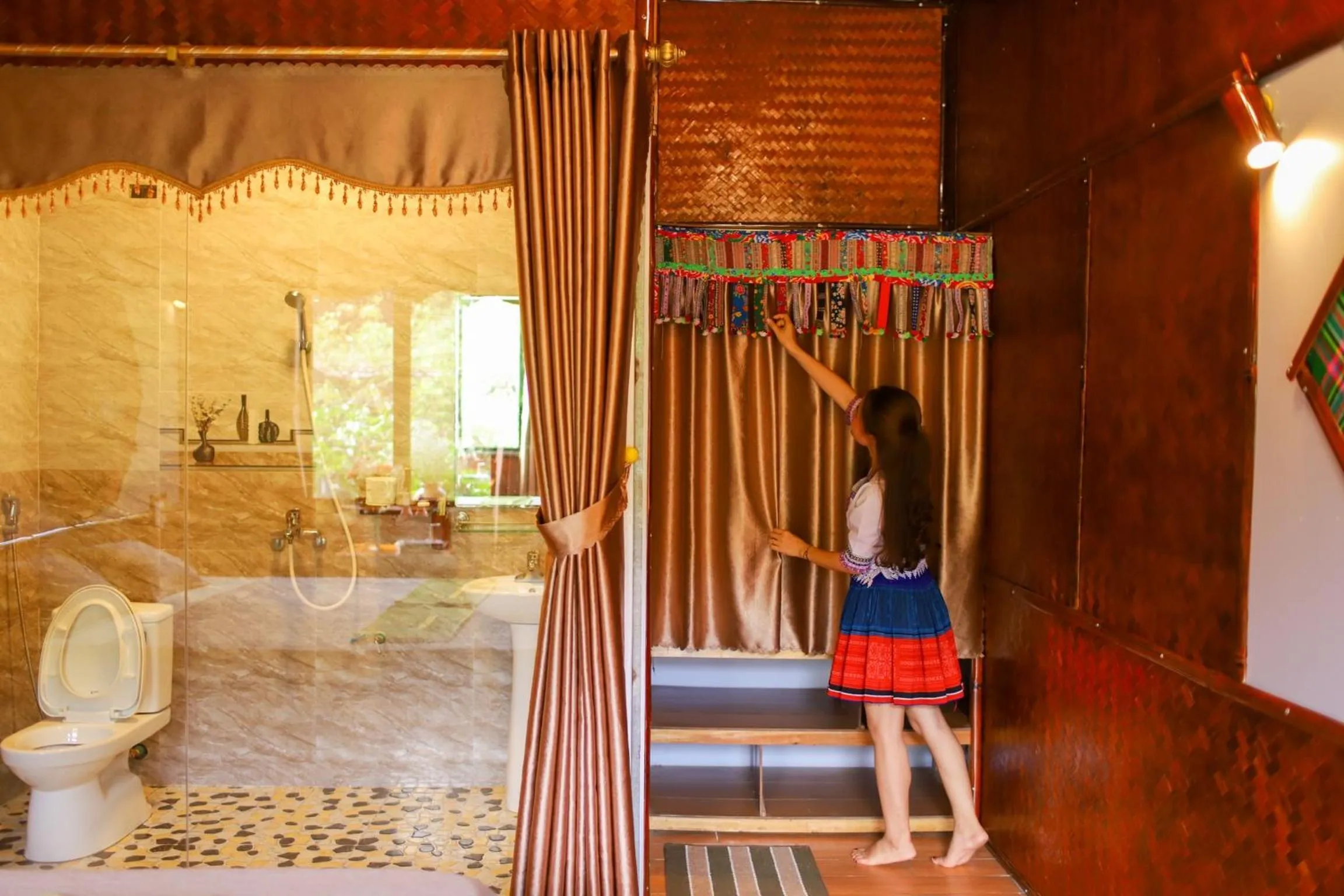 Shower in Golden Jungle House