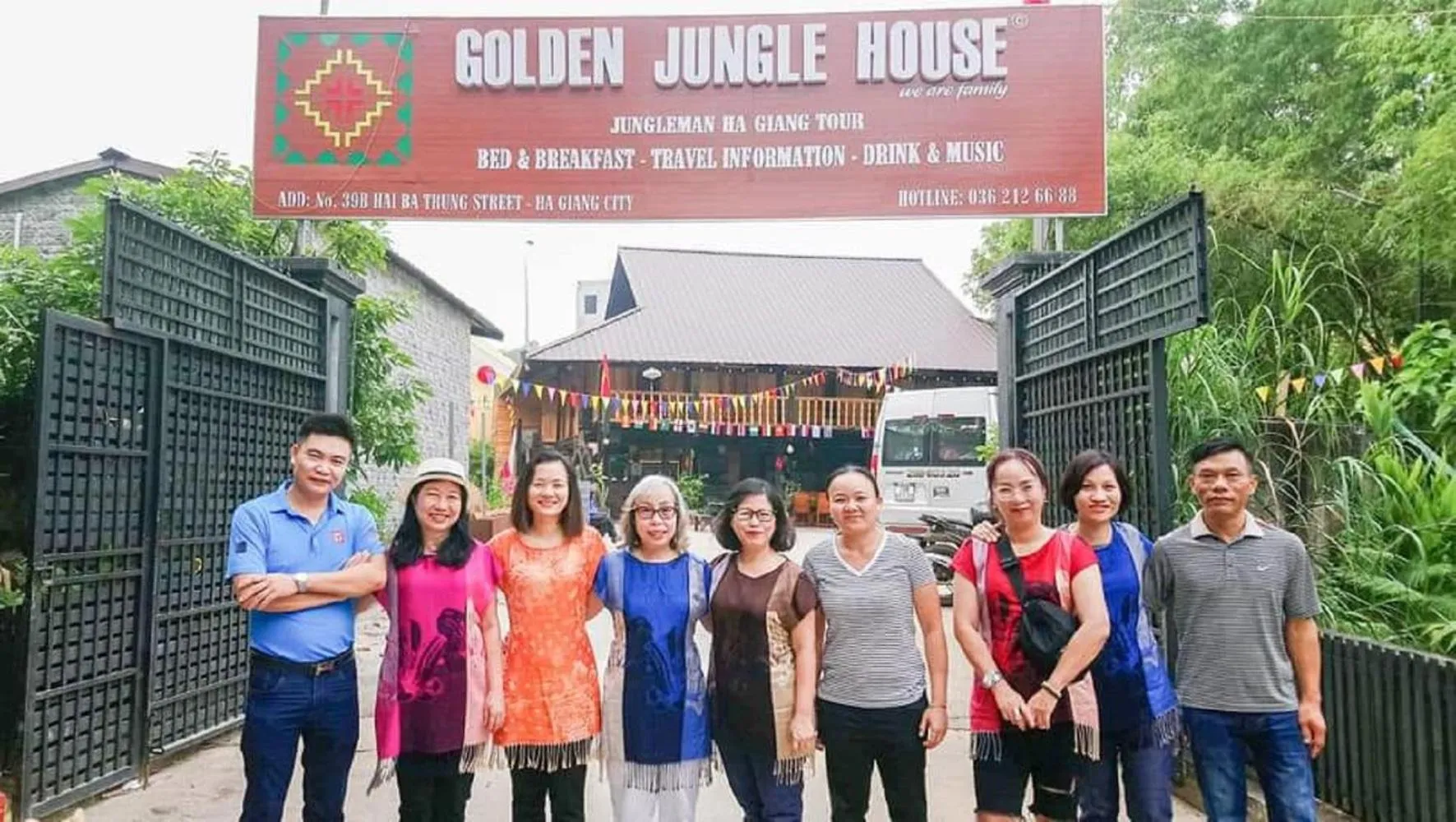 People in Golden Jungle House