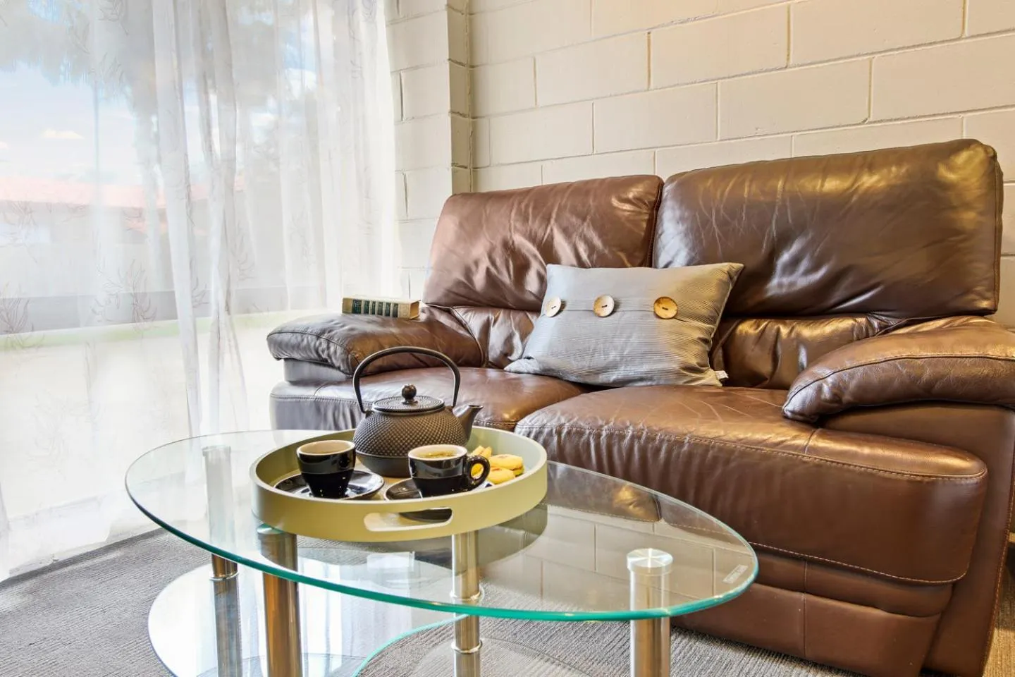 Seating area in Sandbar Motel