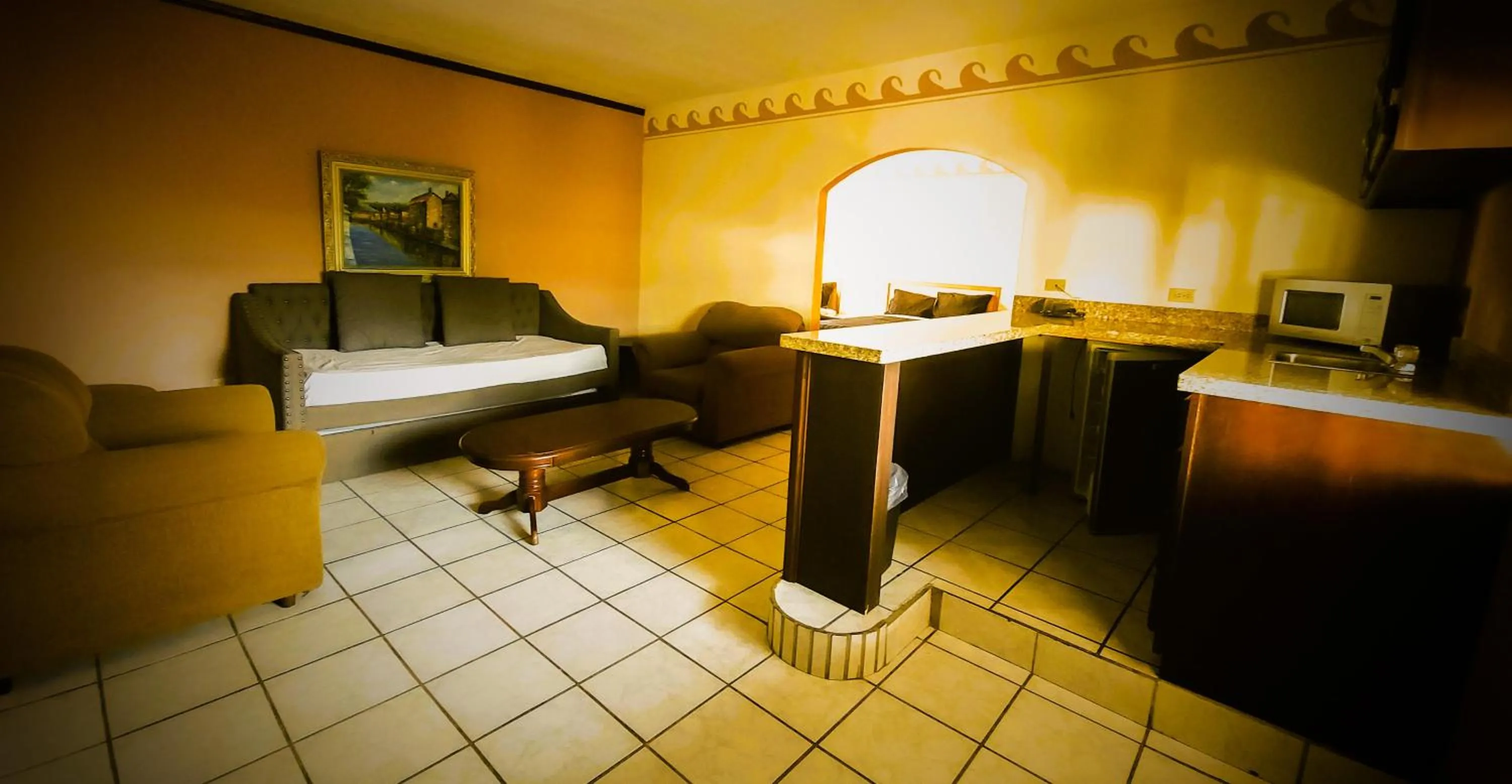 Kitchen or kitchenette, Bed in Hotel Paraiso