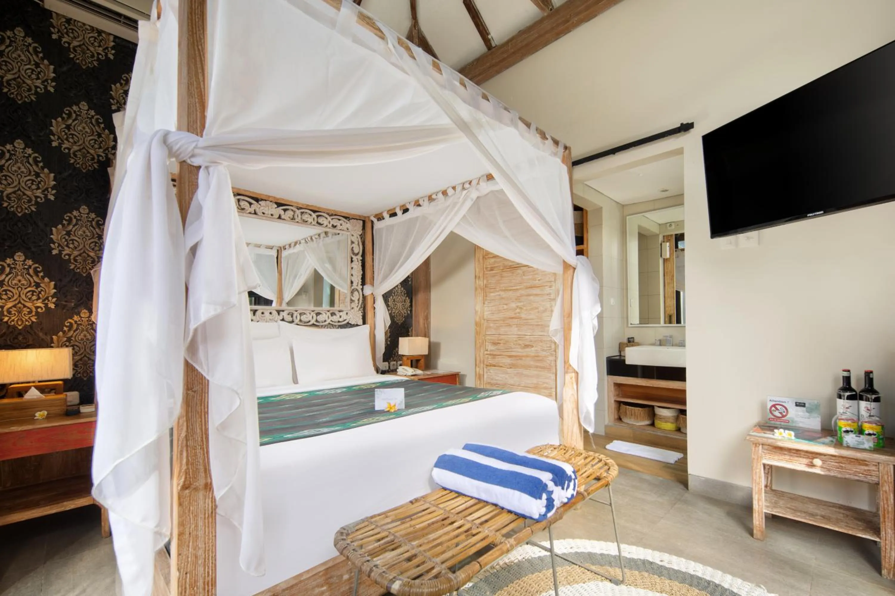 Bedroom, Bed in 18 Suite Villa Loft at Kuta