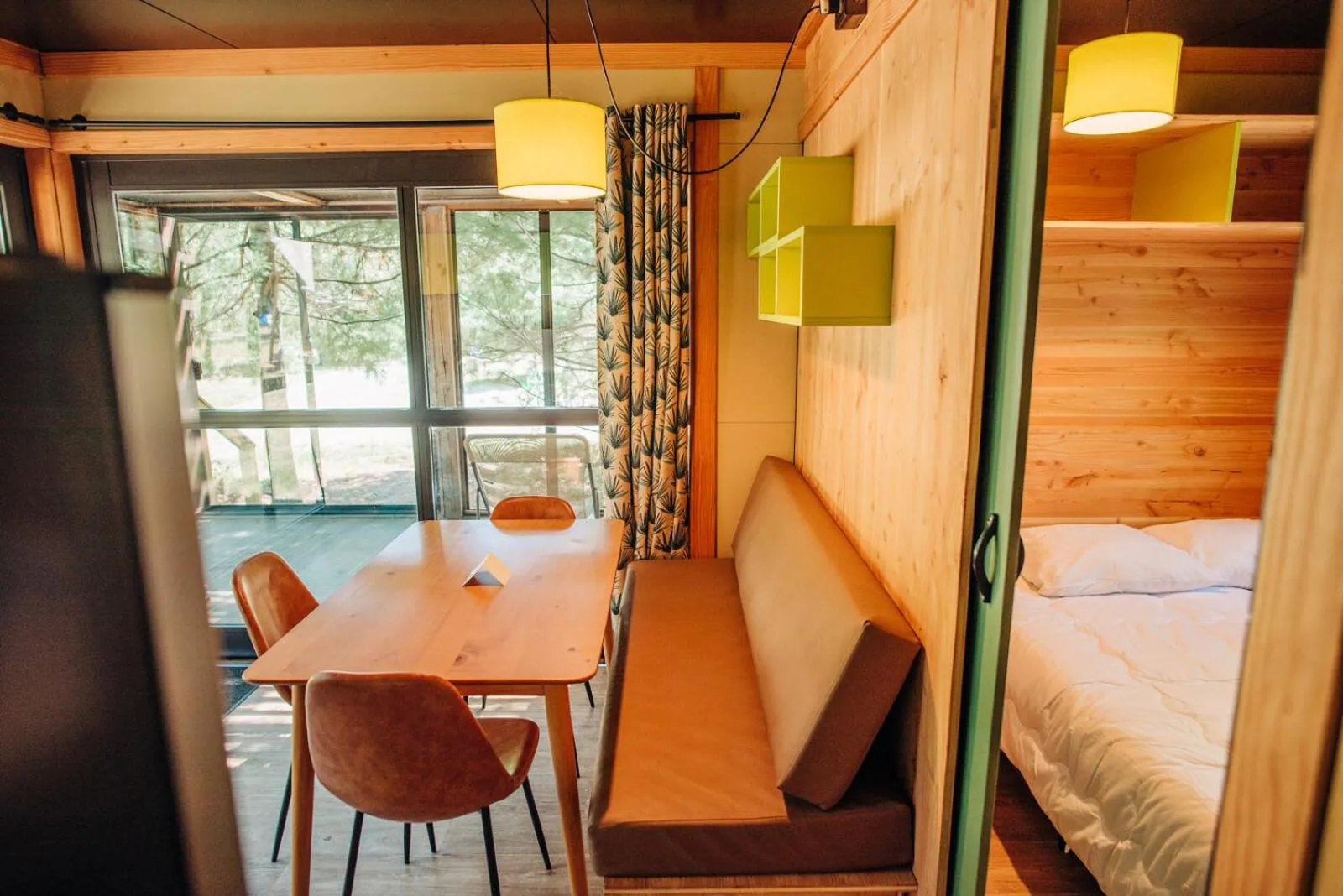 Bed in Huttopia Southern Maine