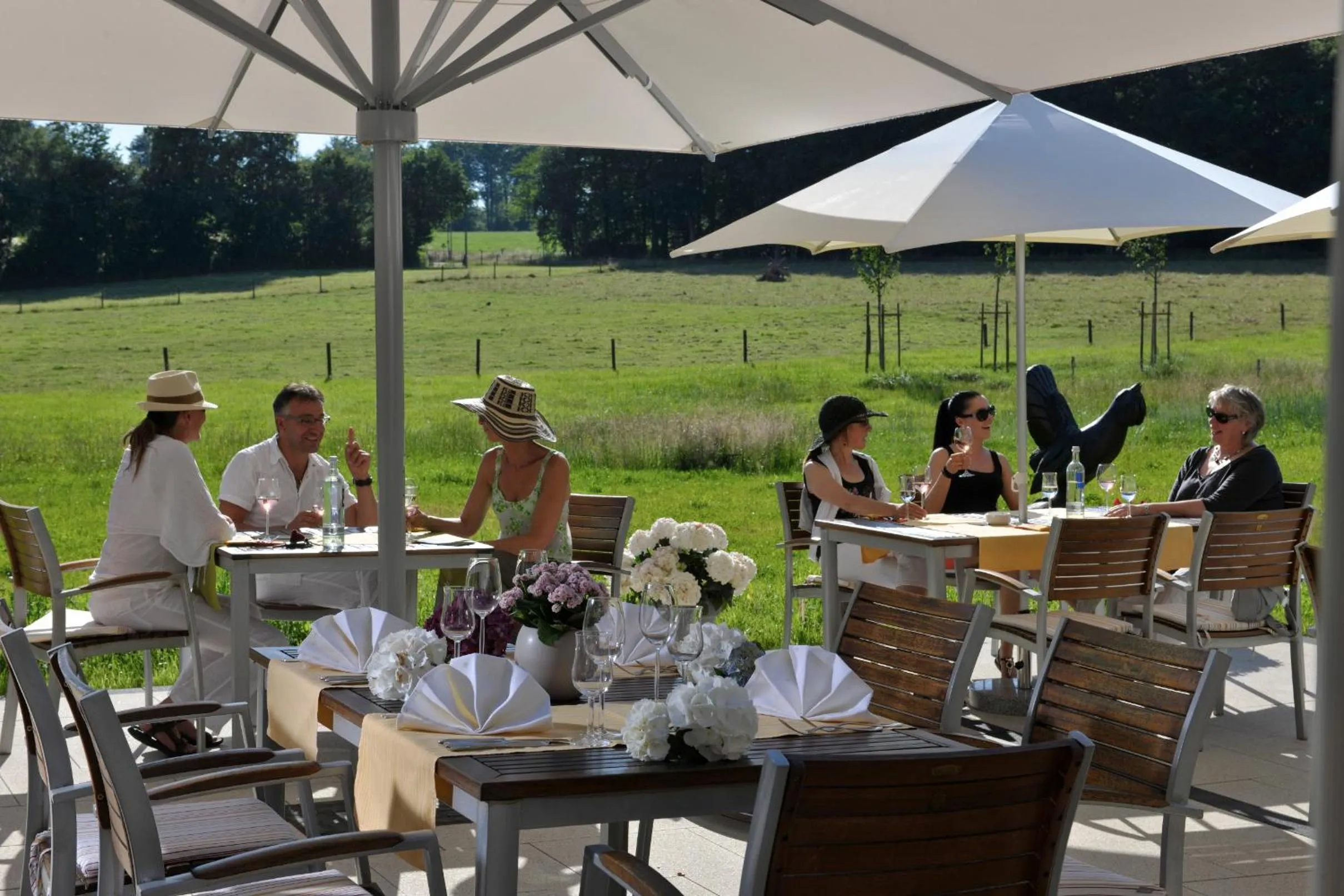 Garden view in Landidyll Hotel Restaurant Birkenhof