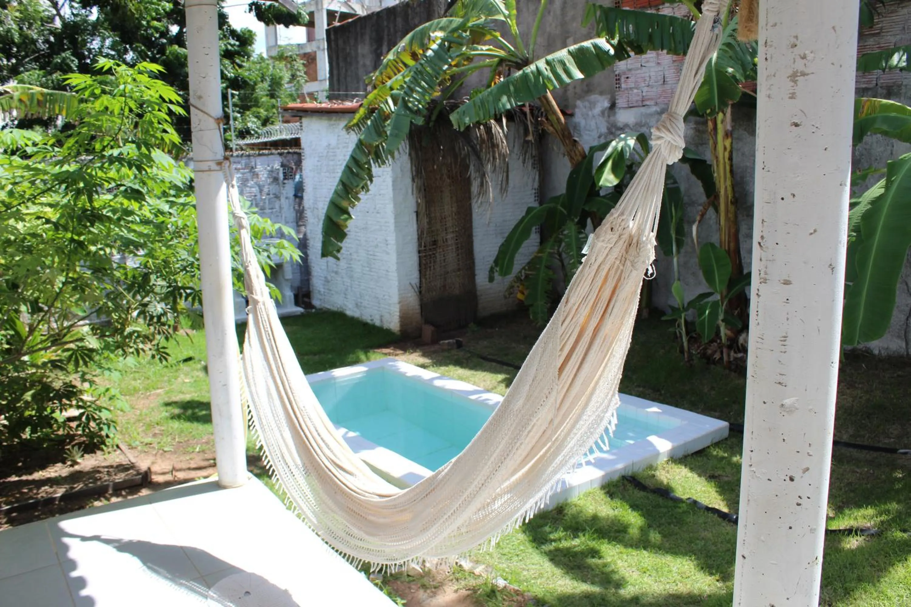 Pool view in Pousada Lemos