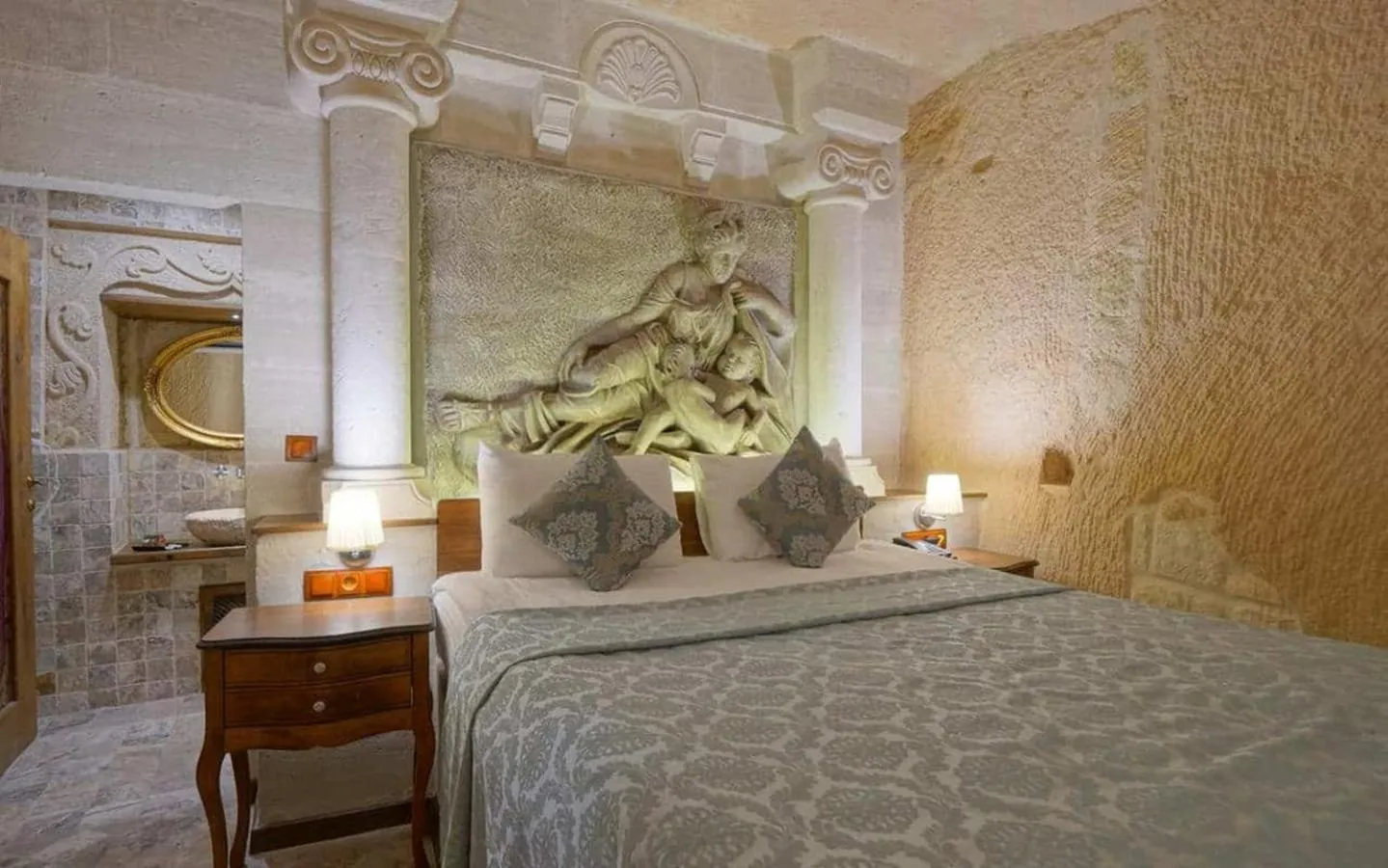 Bed in Arte Cave Hotel