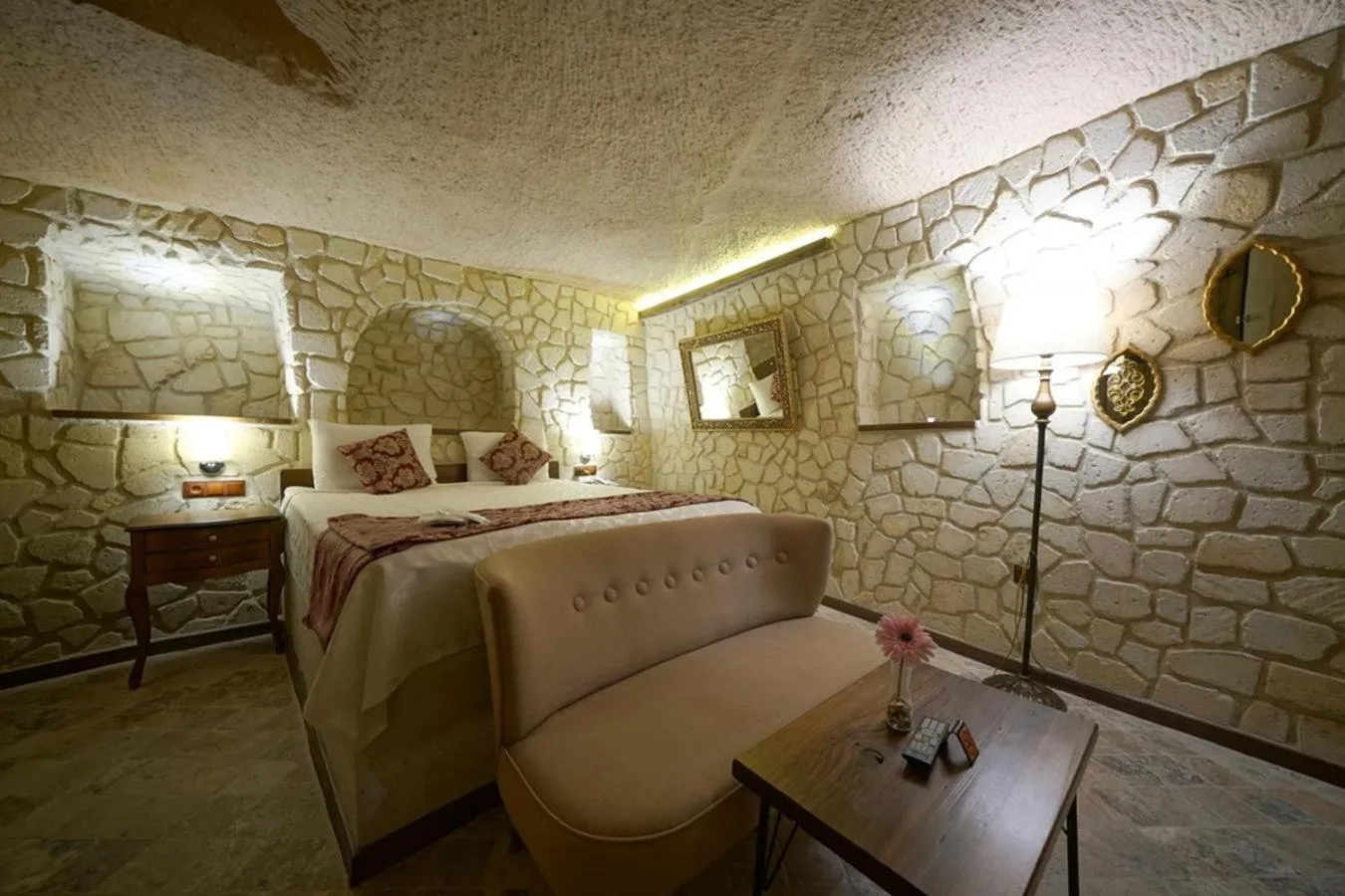 Bed in Arte Cave Hotel