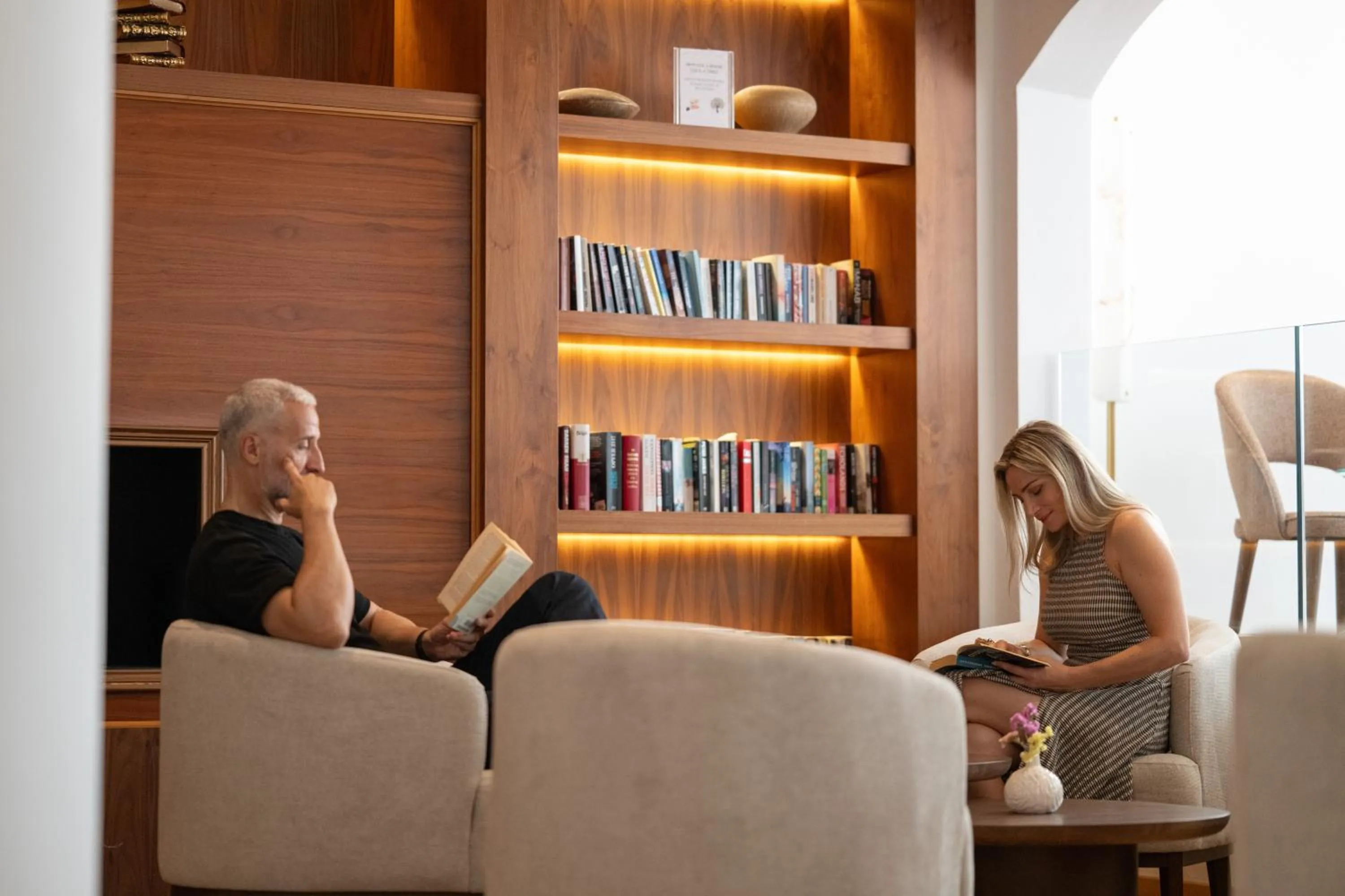 Library in King Jason Paphos - Designed for Adults by Louis Hotels