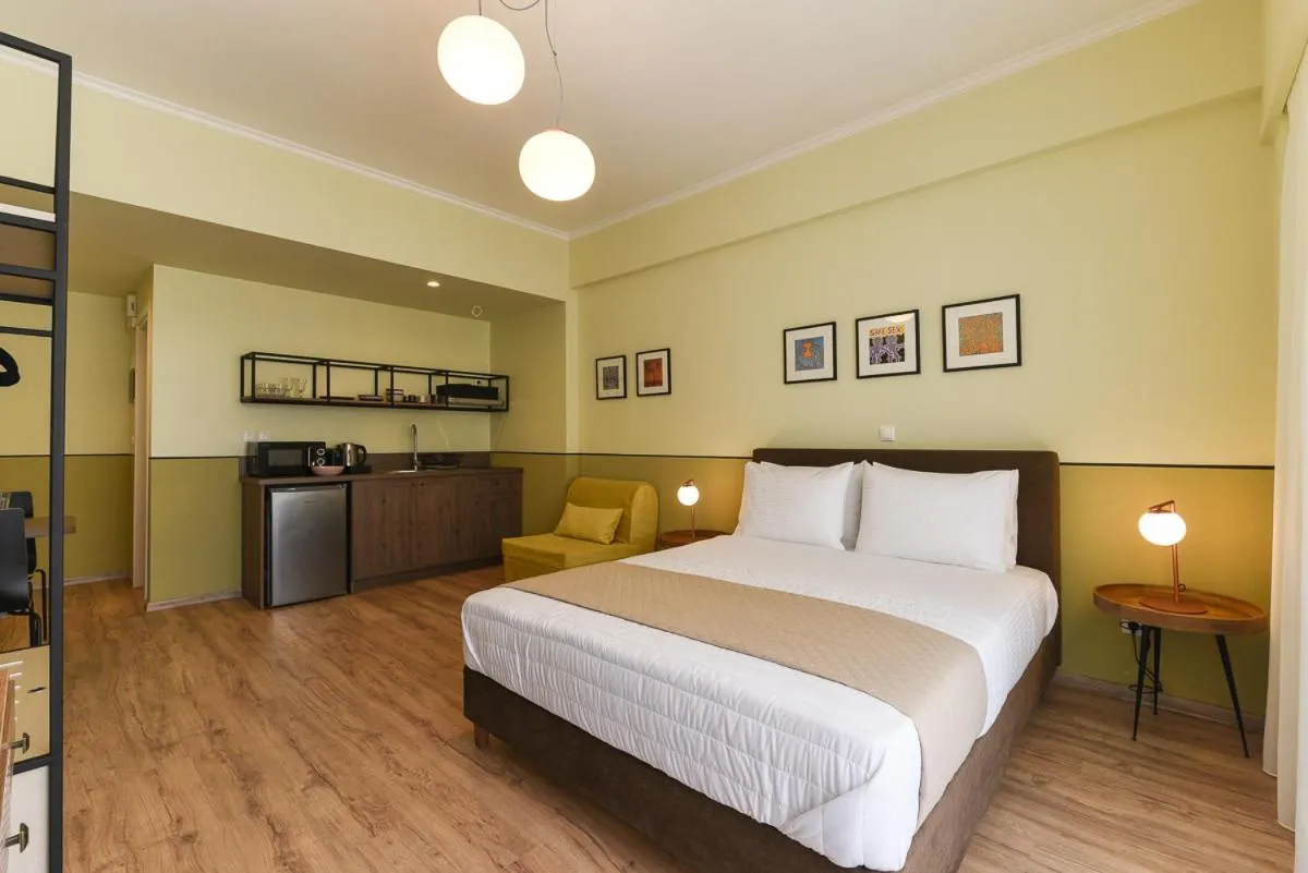 Kitchen or kitchenette, Bed in ATHENS STORIES