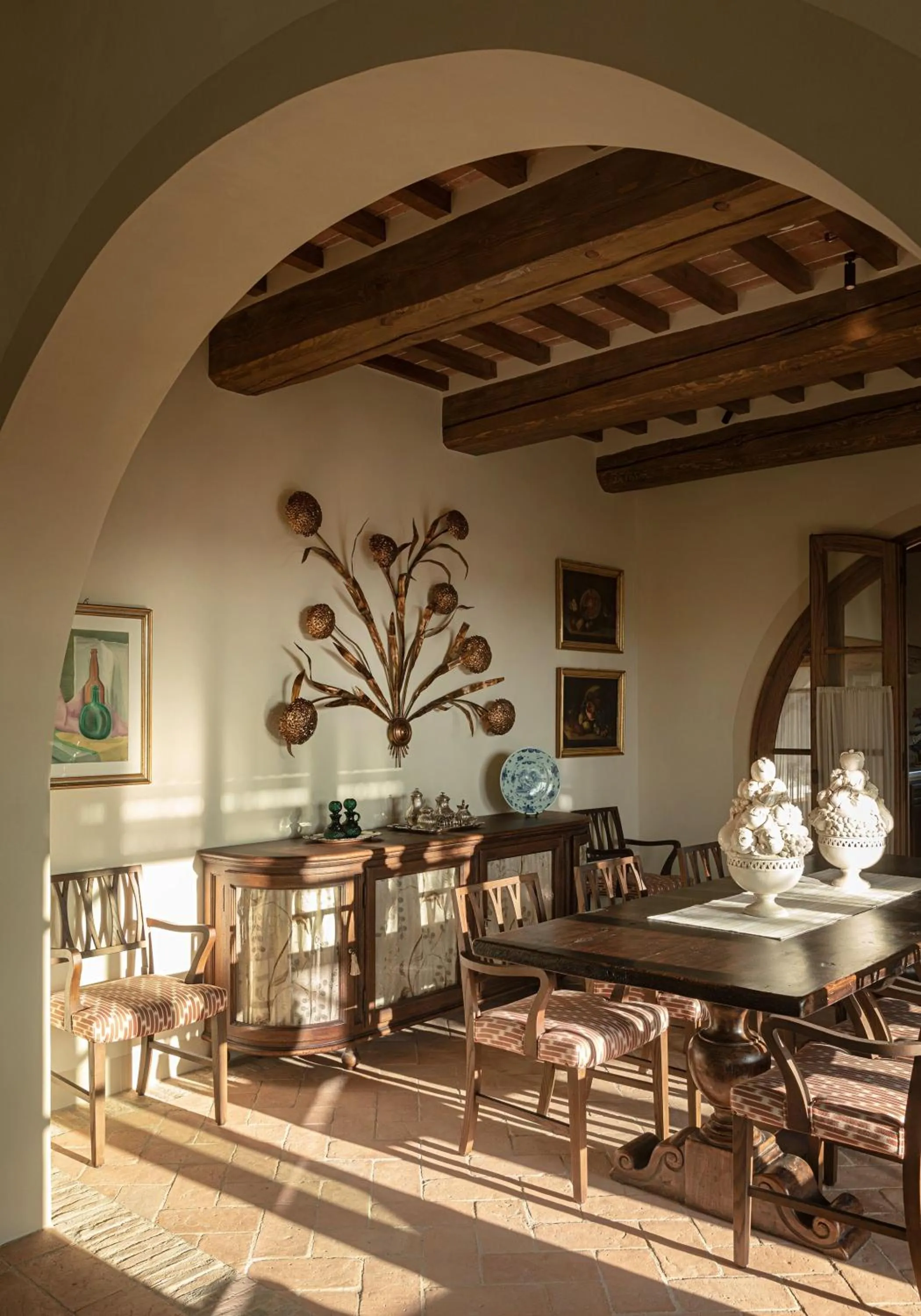 Dining area in Castello di Casole, A Belmond Hotel, Tuscany