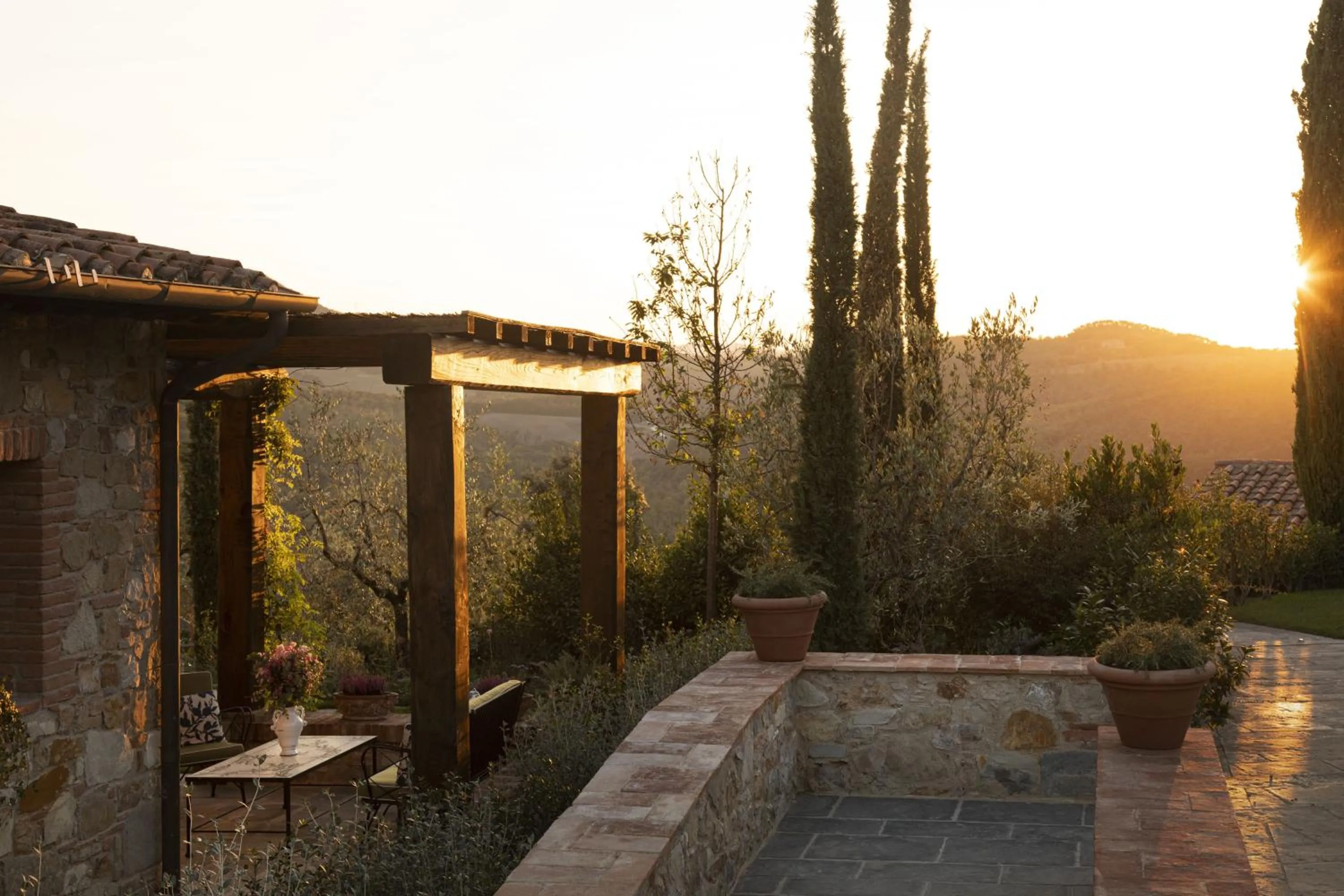 Patio in Castello di Casole, A Belmond Hotel, Tuscany