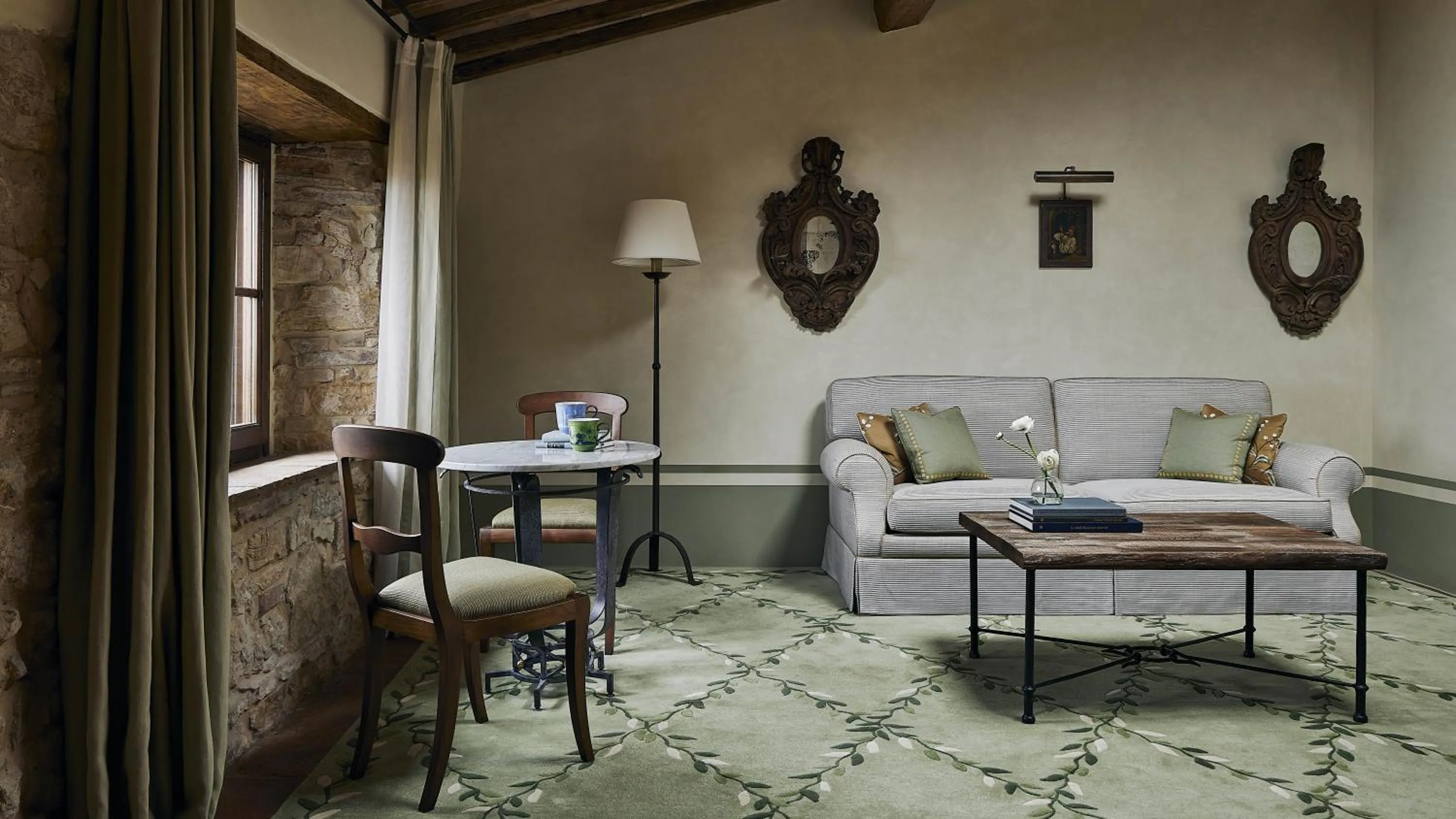 Living room in Castello di Casole, A Belmond Hotel, Tuscany