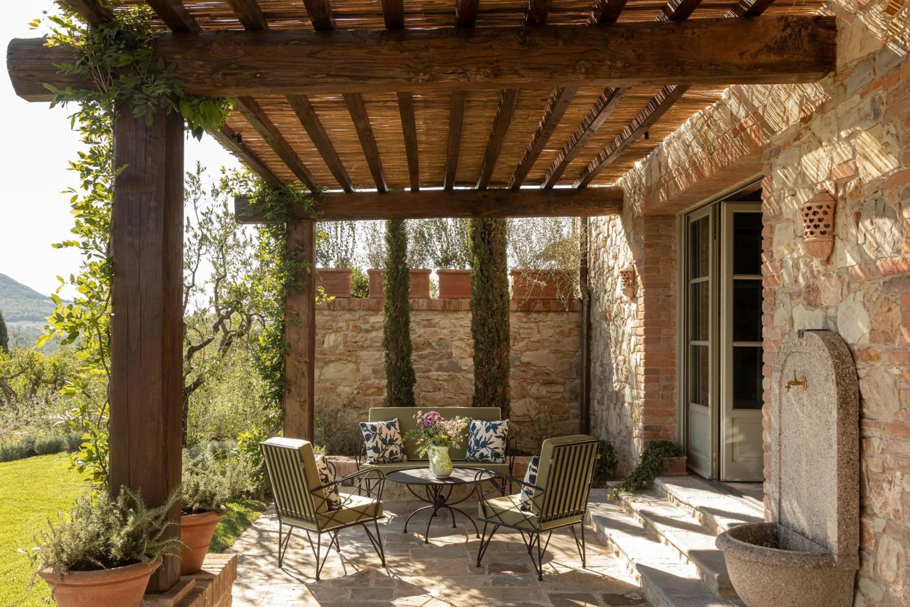 Patio in Castello di Casole, A Belmond Hotel, Tuscany