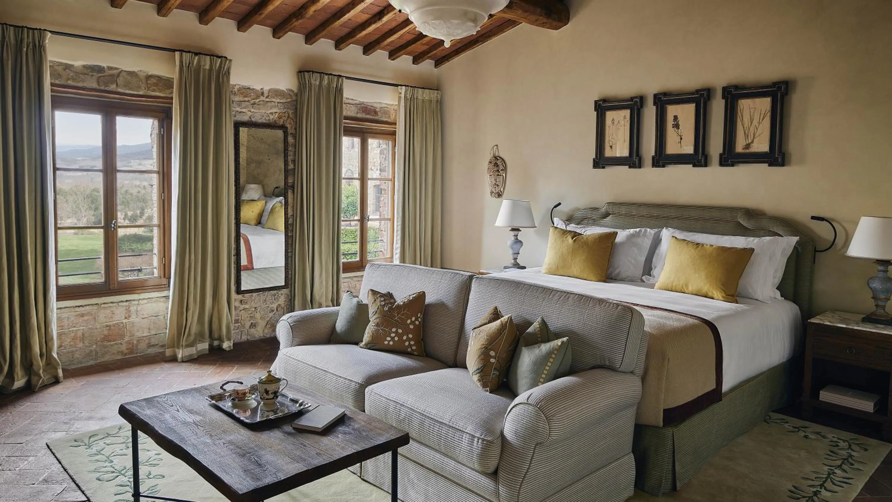 Living room in Castello di Casole, A Belmond Hotel, Tuscany