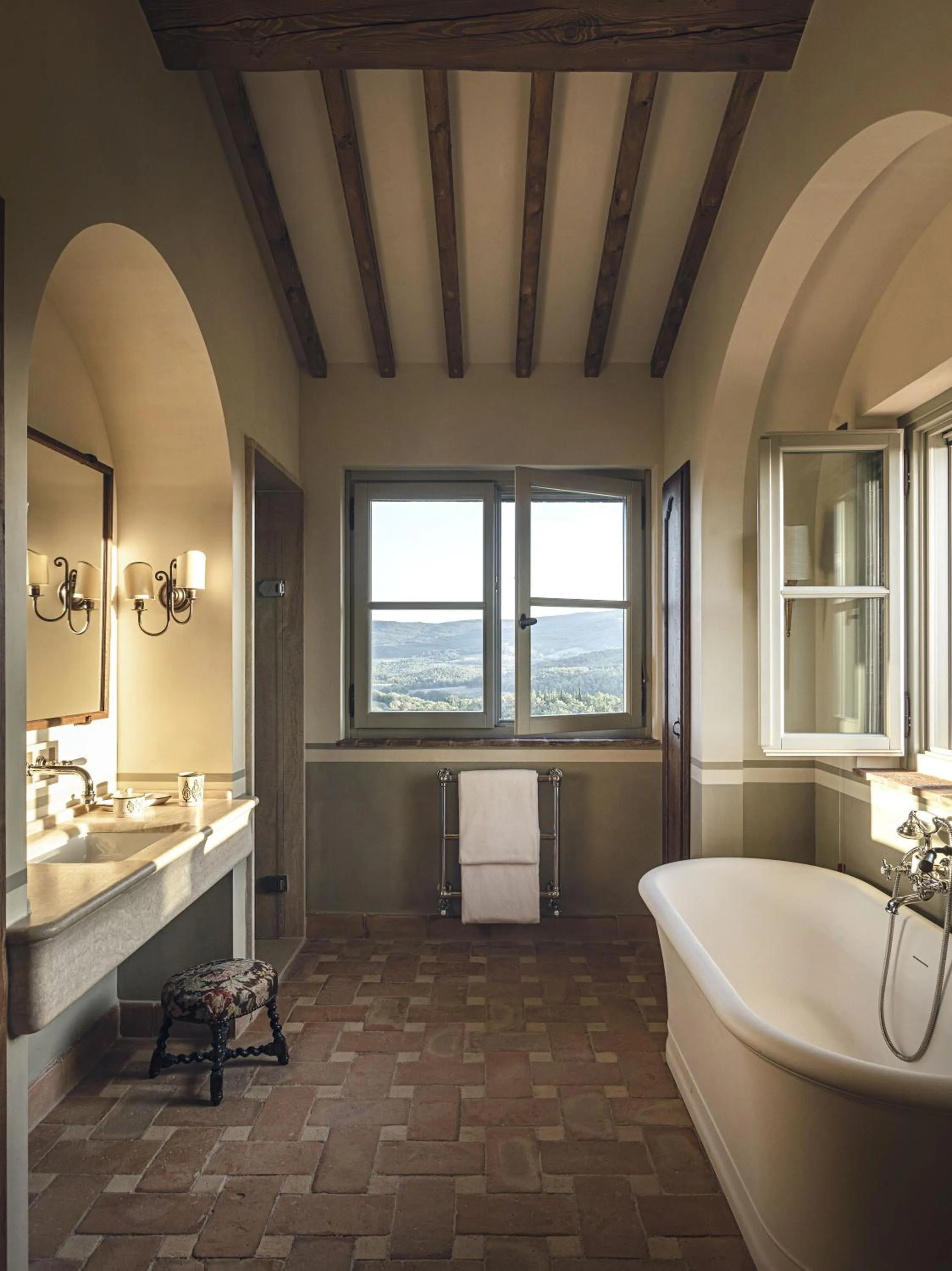 Bathroom in Castello di Casole, A Belmond Hotel, Tuscany