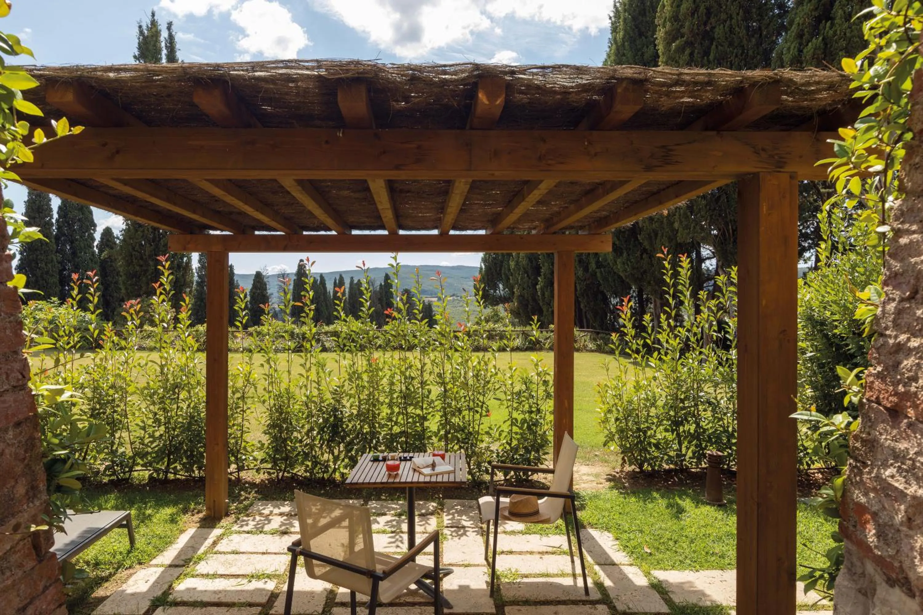 Patio in Castello di Casole, A Belmond Hotel, Tuscany