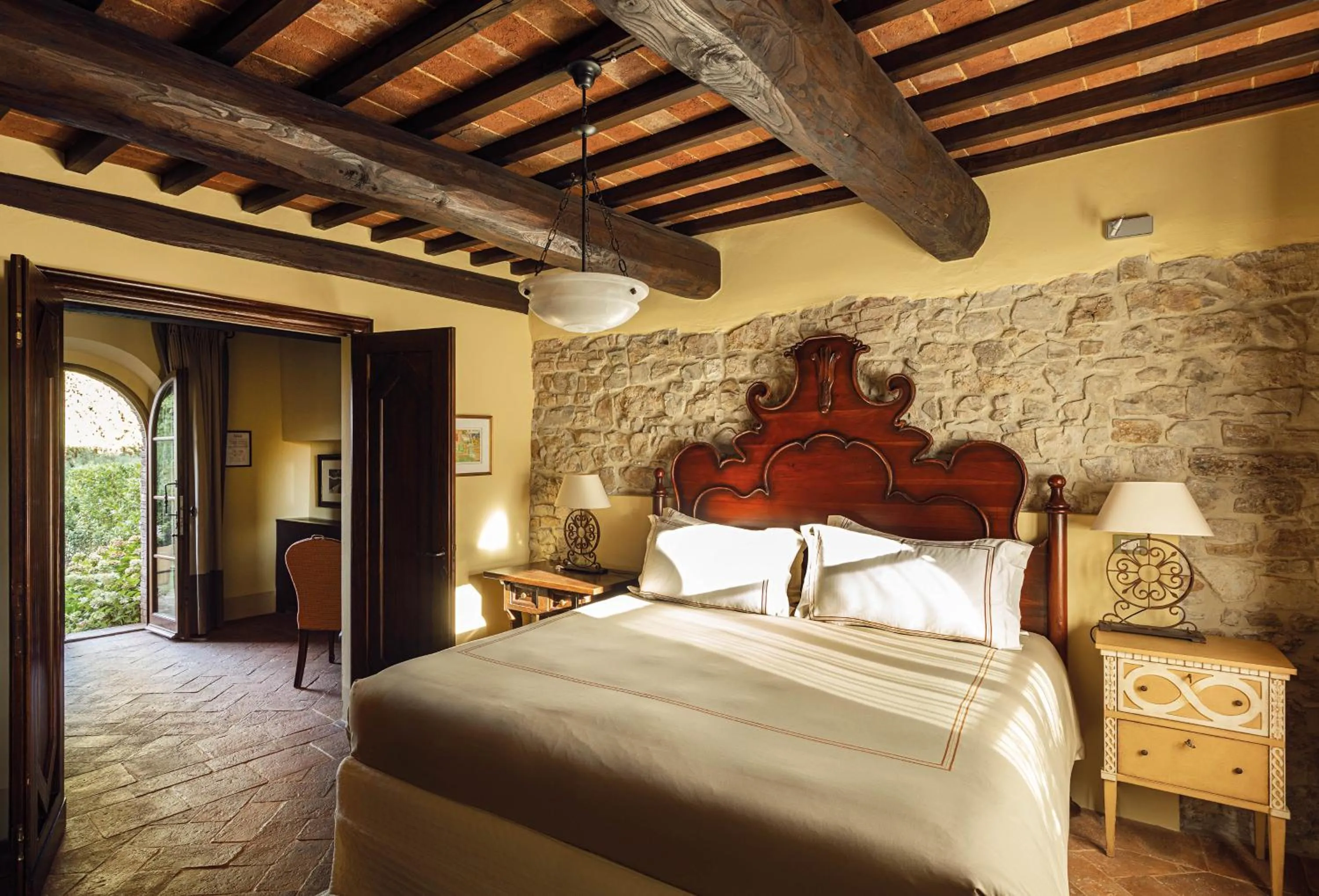 Bedroom, Bed in Castello di Casole, A Belmond Hotel, Tuscany